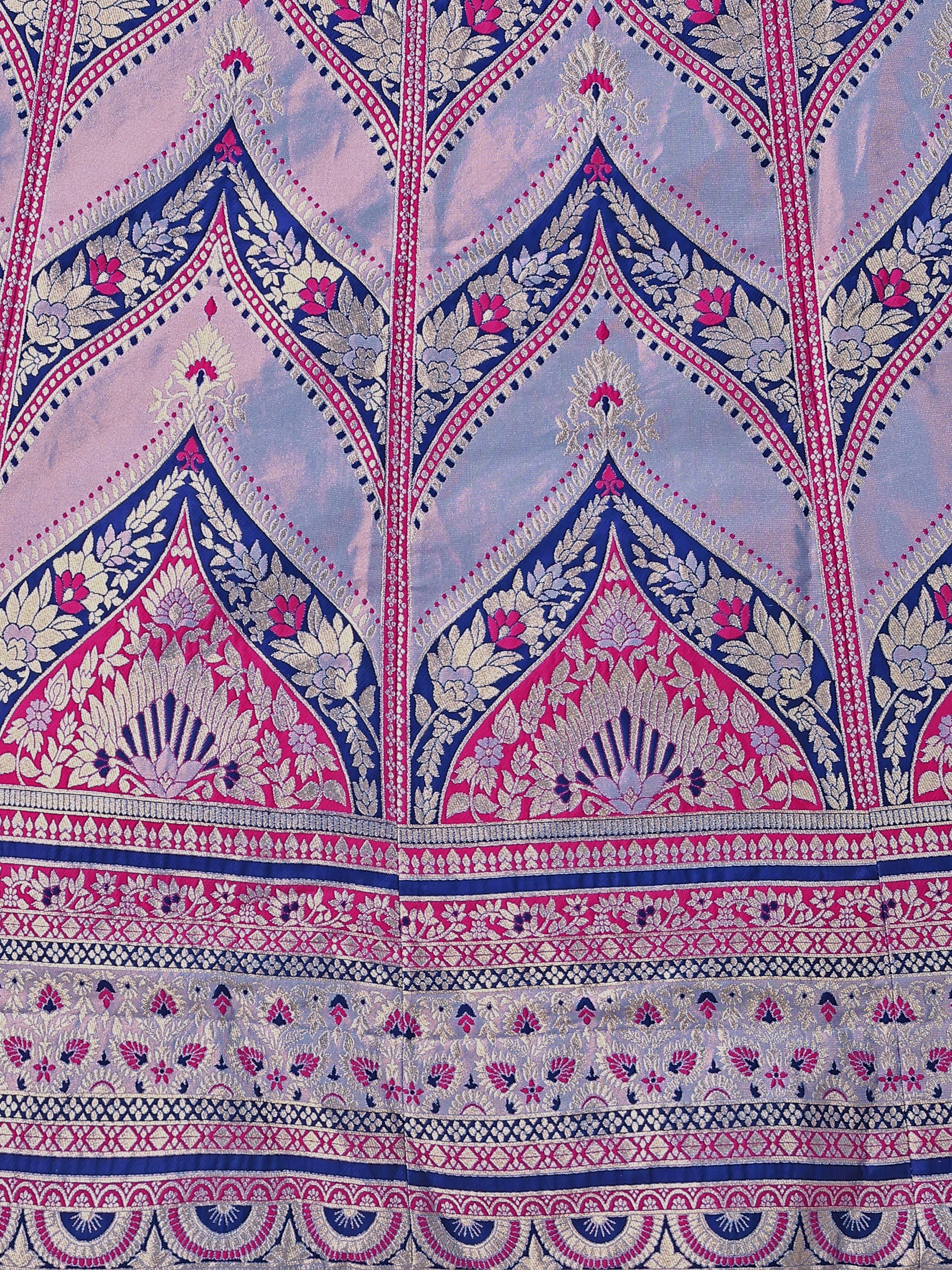 Double-Shaded Blue Lehenga Choli With Zari Woven Motifs