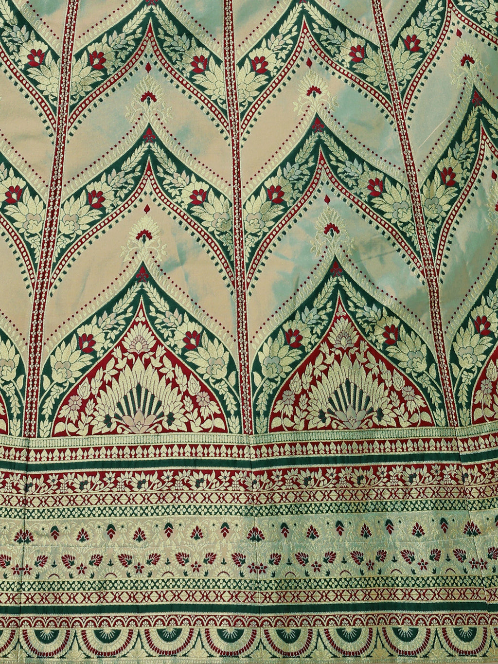 Double-Shaded Green Lehenga Choli With Zari Woven Motifs