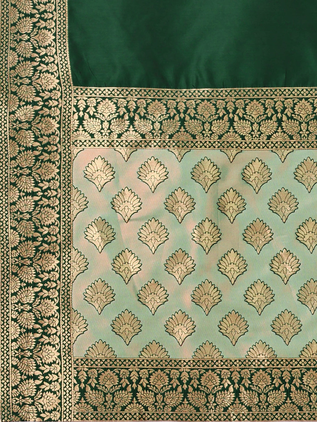 Double-Shaded Green Lehenga Choli With Zari Woven Motifs