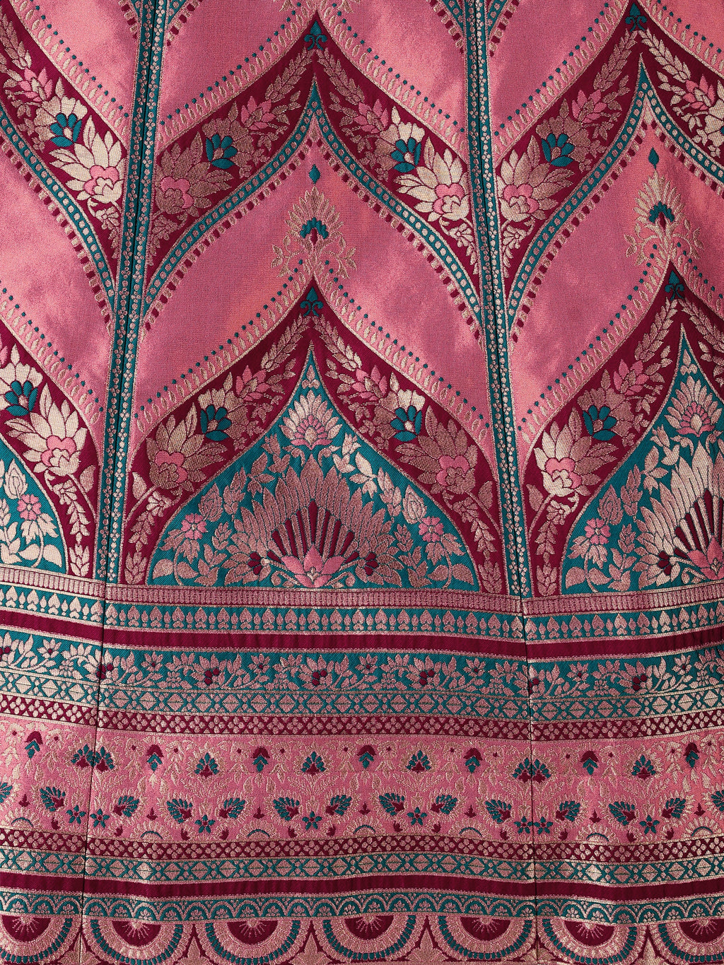 Double-Shaded Pink Lehenga Choli With Zari Woven Motifs
