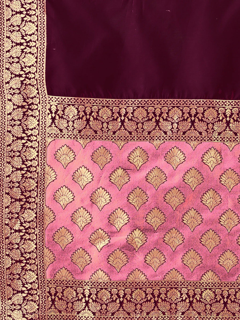 Double-Shaded Pink Lehenga Choli With Zari Woven Motifs