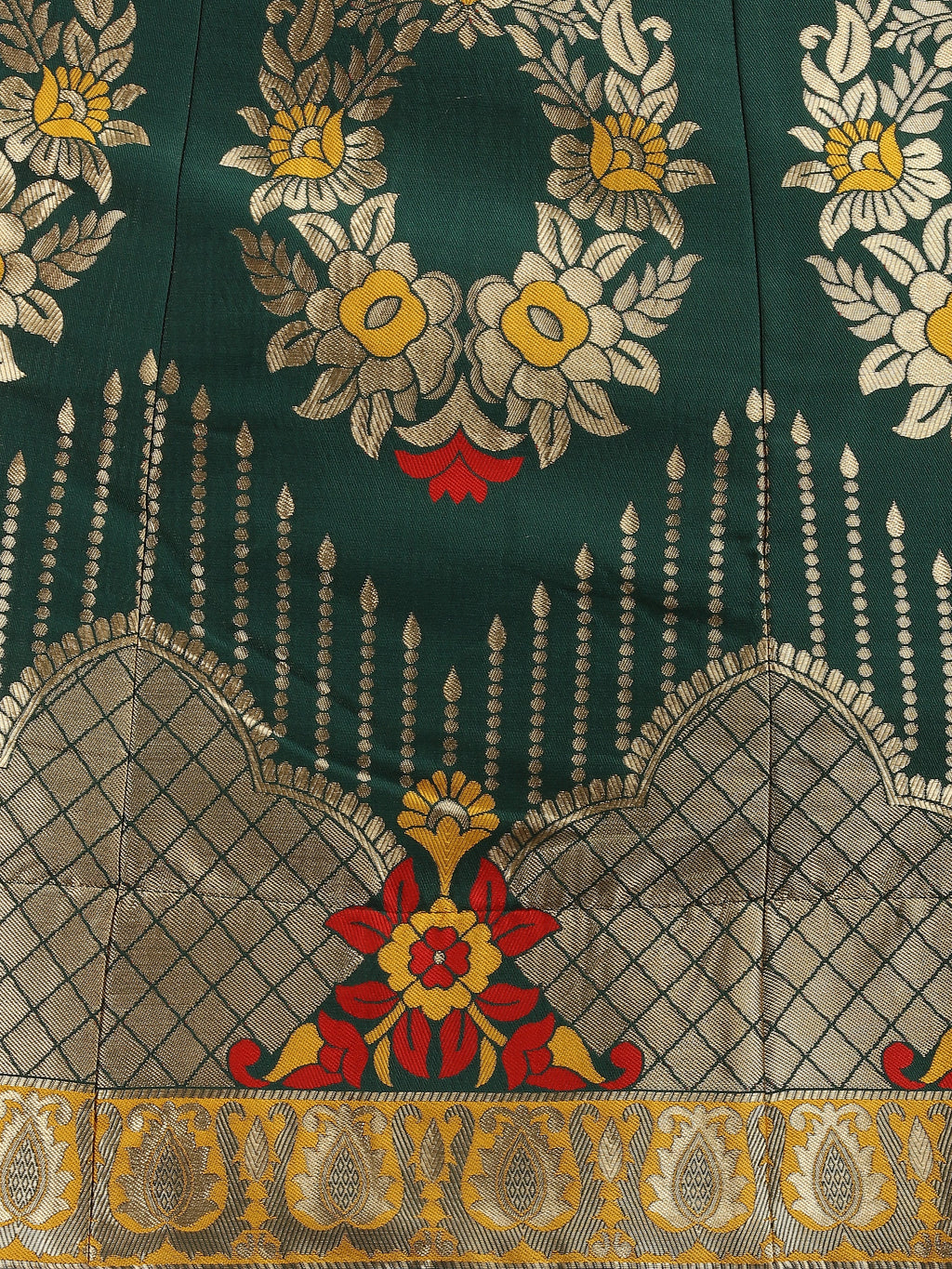 Dark Green Flared Lehenga Choli with Dupatta