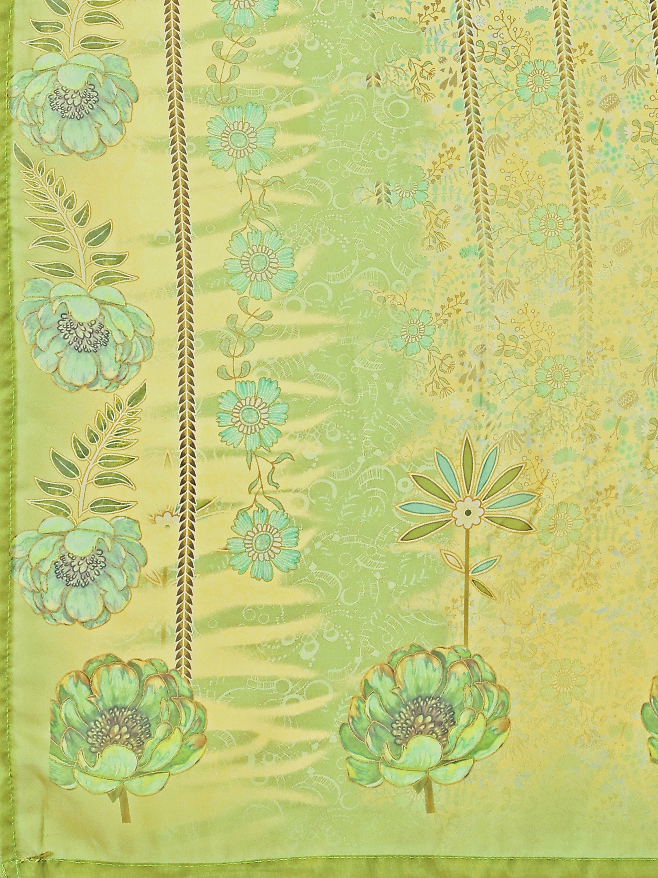 Chiffon Printed With Crochet Work Parrot Lehenga Choli