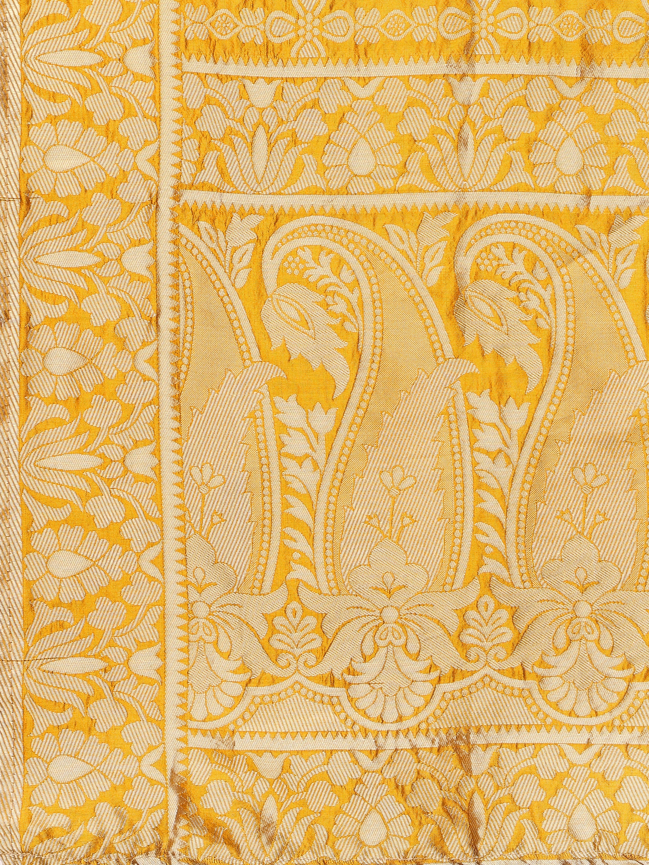 Woven Design Rama Semi-Stitched Lehenga Choli