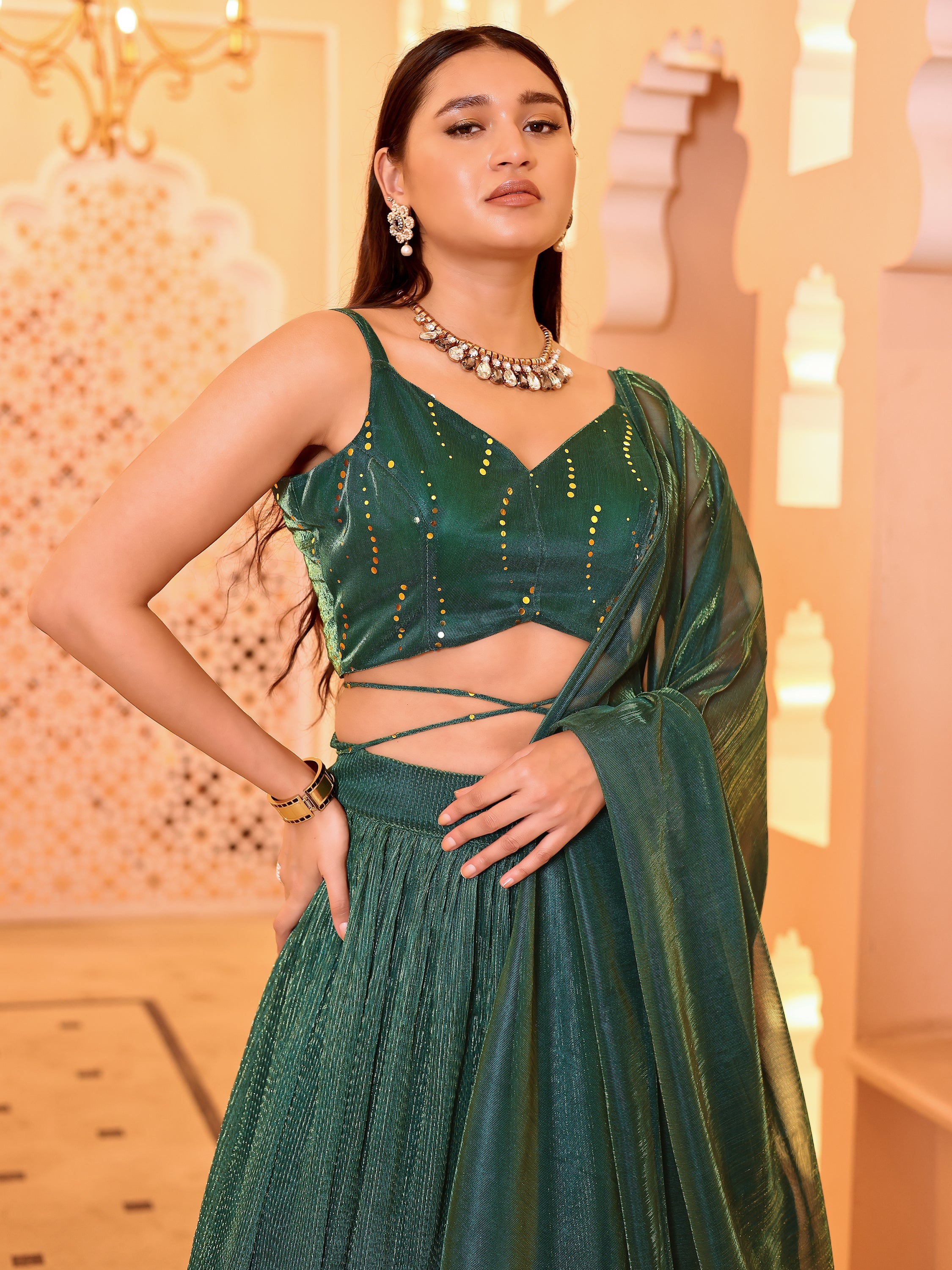 Ruffle Style Frill Design Rama Lehenga Choli