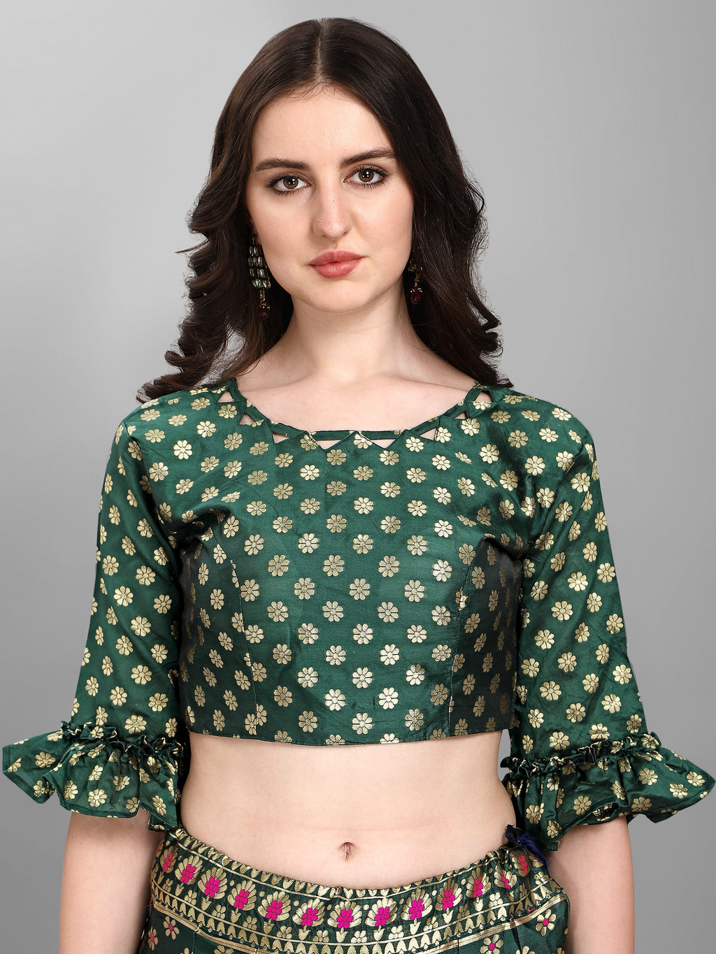 Women Gorgeous Dark Green Lehenga Choli