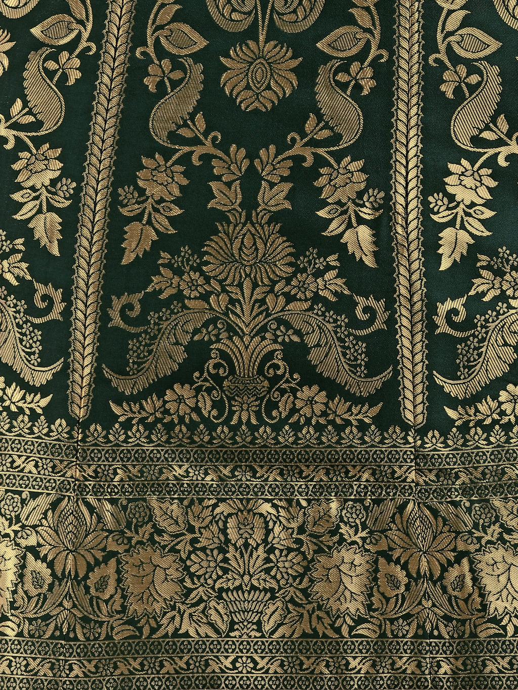 Floral Woven Kalidar Dark Green Lehenga Choli