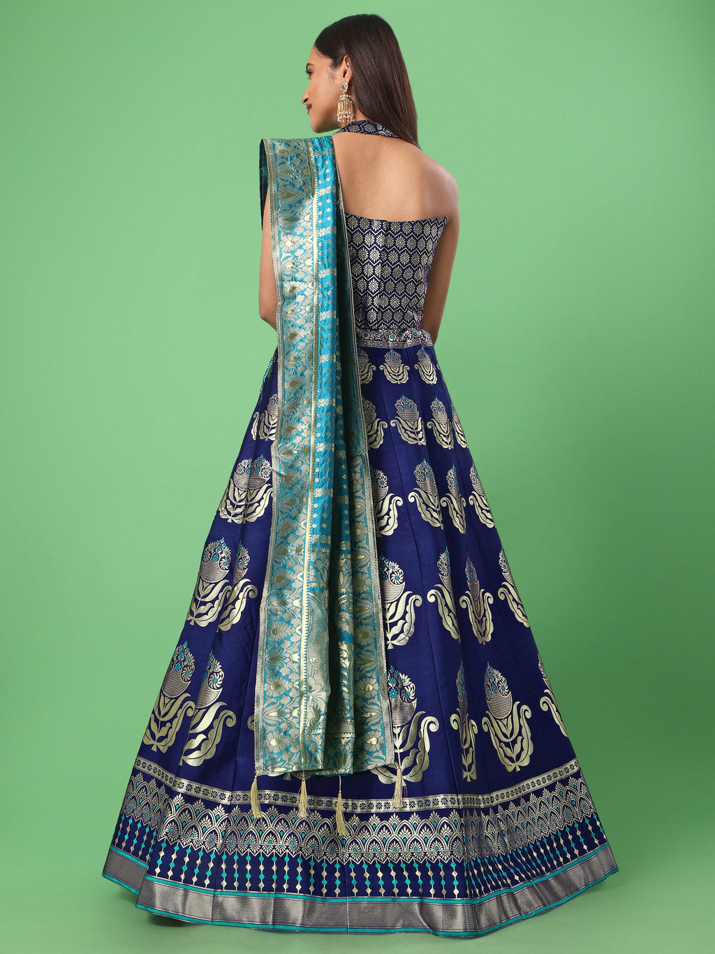 Classic Traditional Wear Navy Blue Lehenga Choli