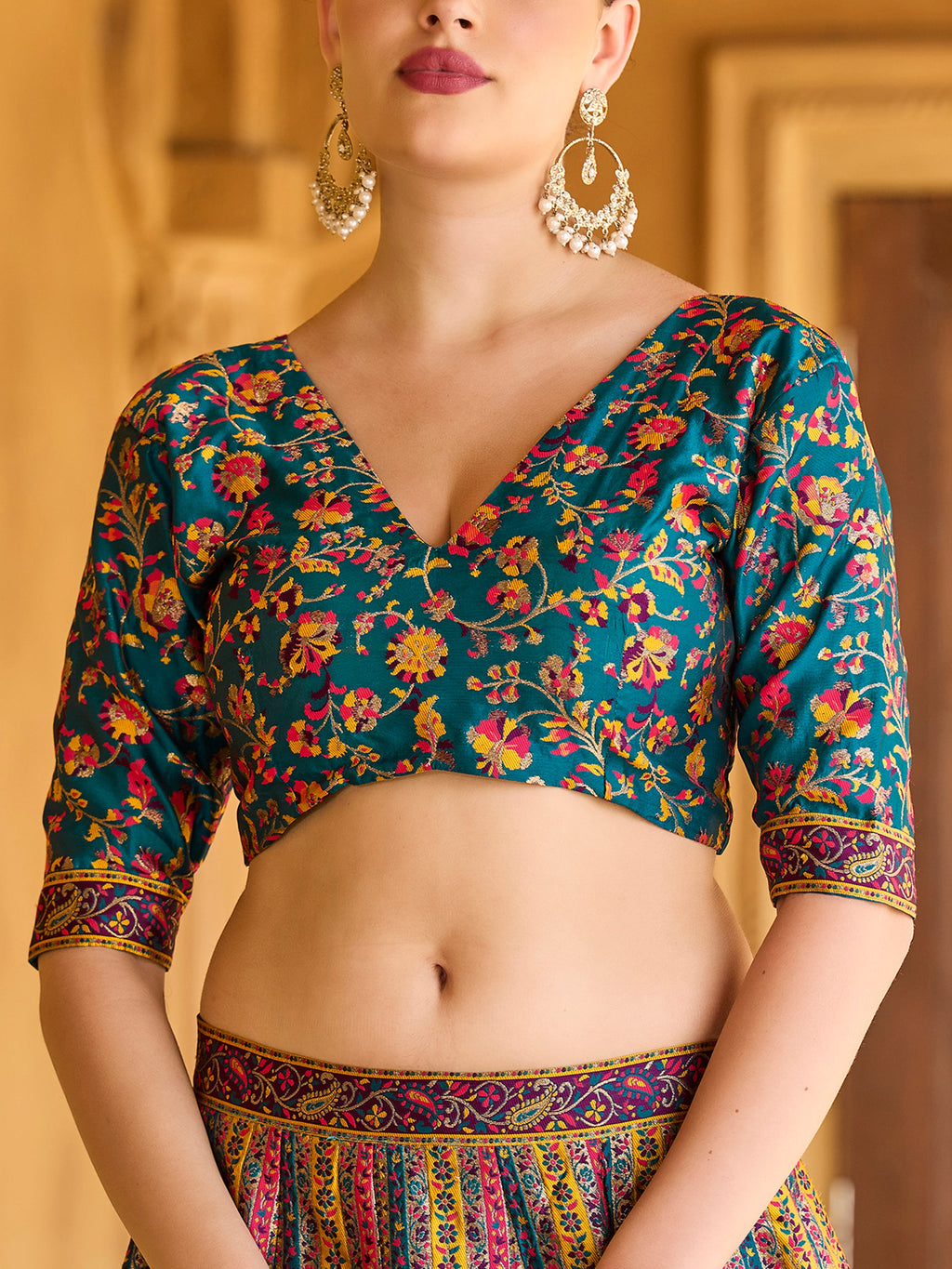 Women's Rama Jacquard Crape Lehengas