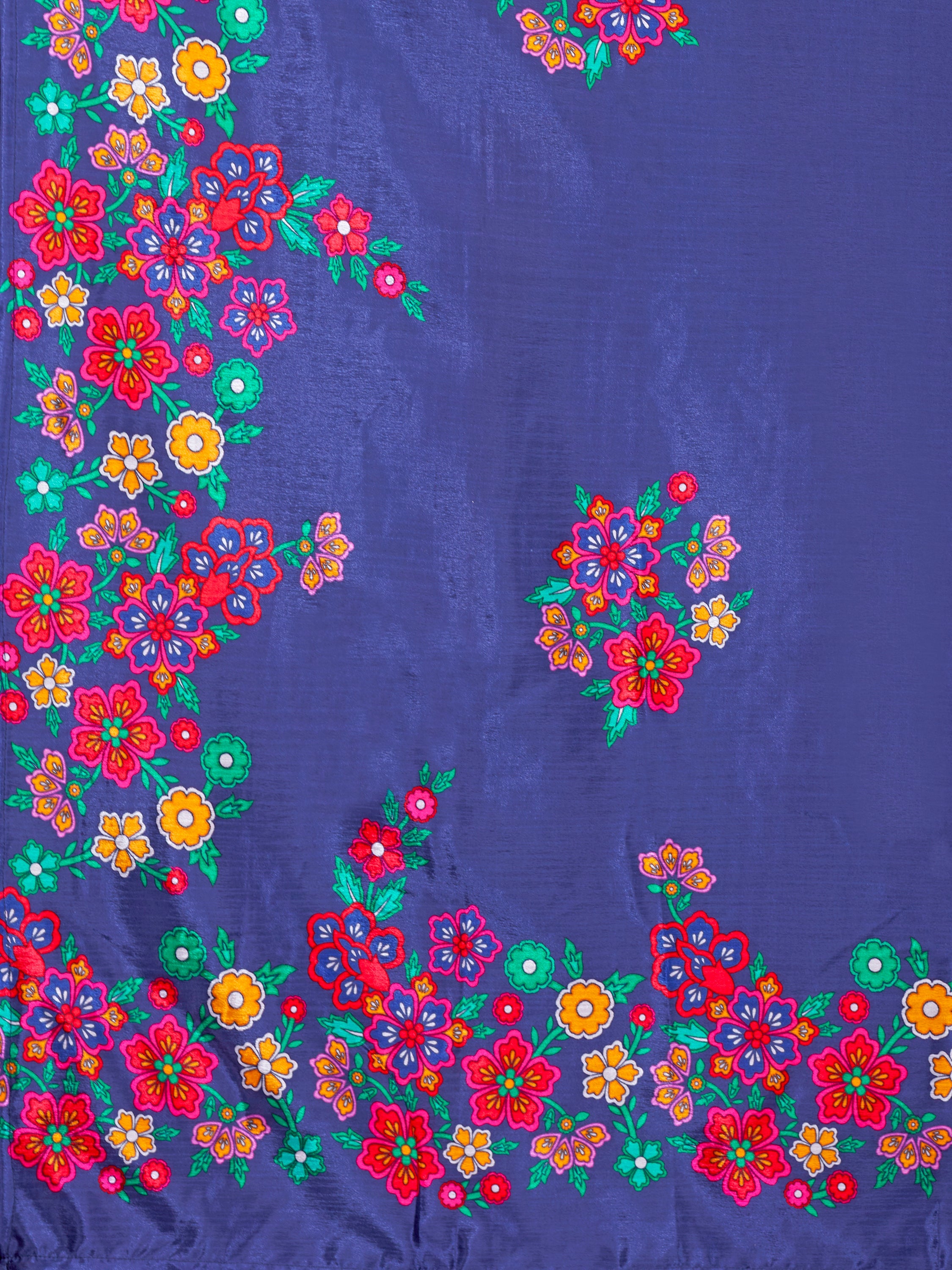 Women's Blue Chinon Lehengas