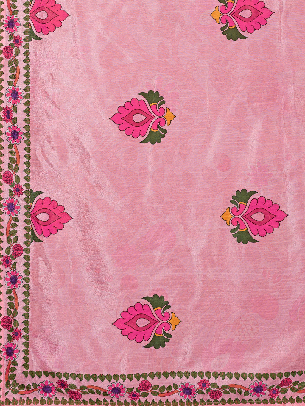 Women's Pink Chinon Lehengas