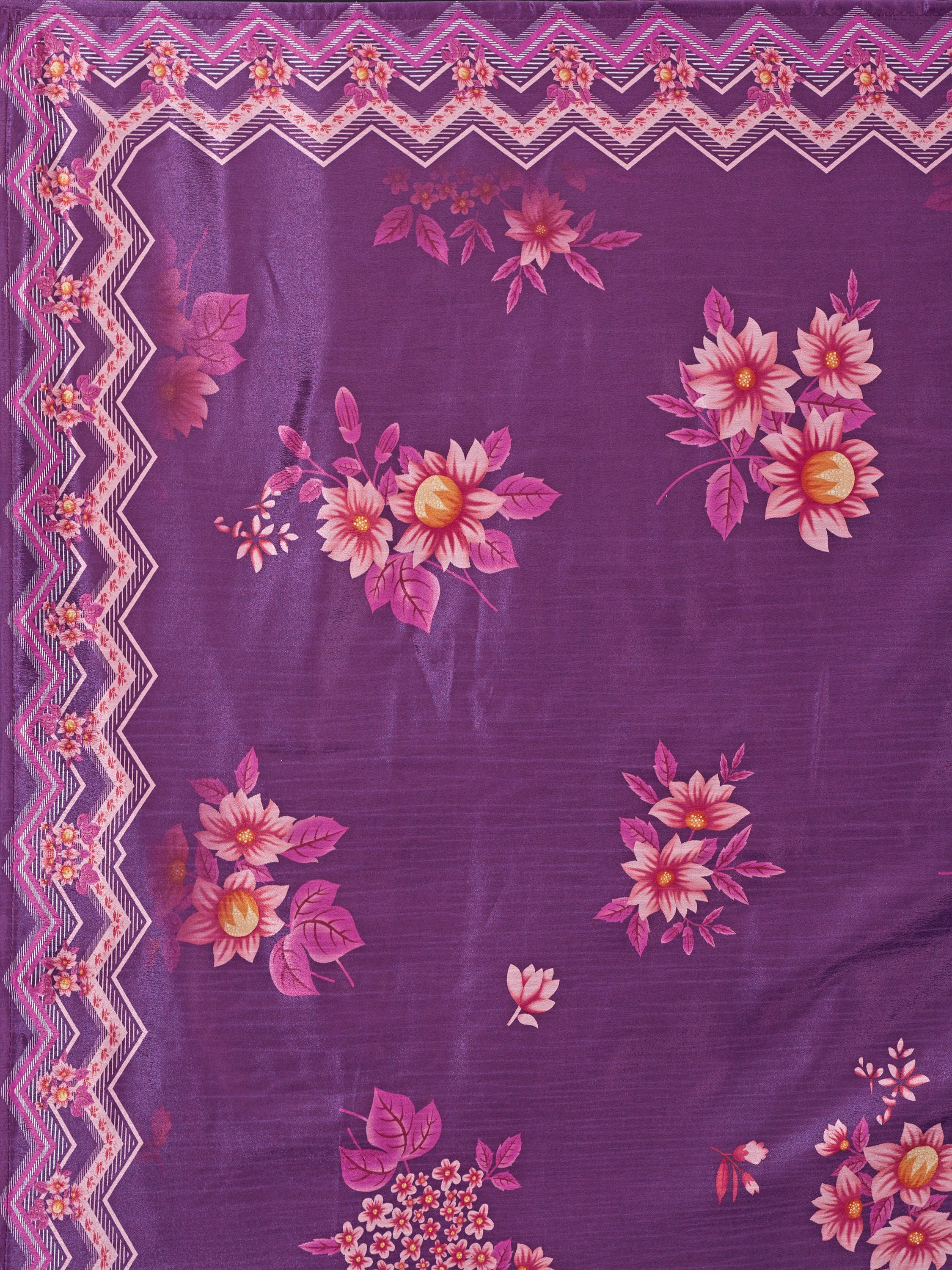 Women's Purple Chinon Lehengas