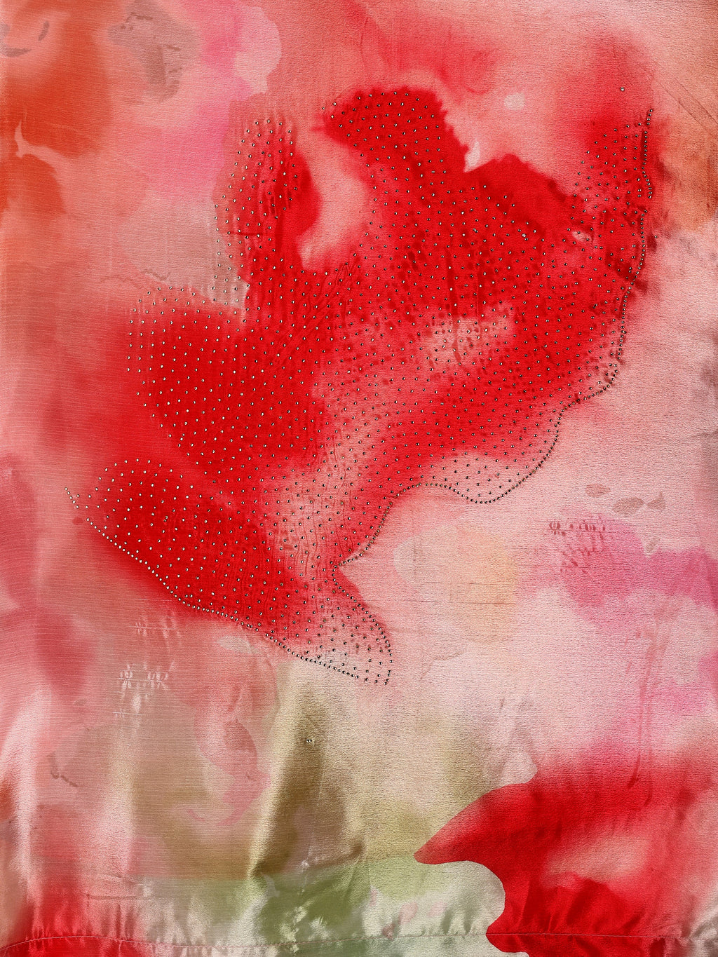 Chinon Printed With Siroski Work Red Lehenga Choli