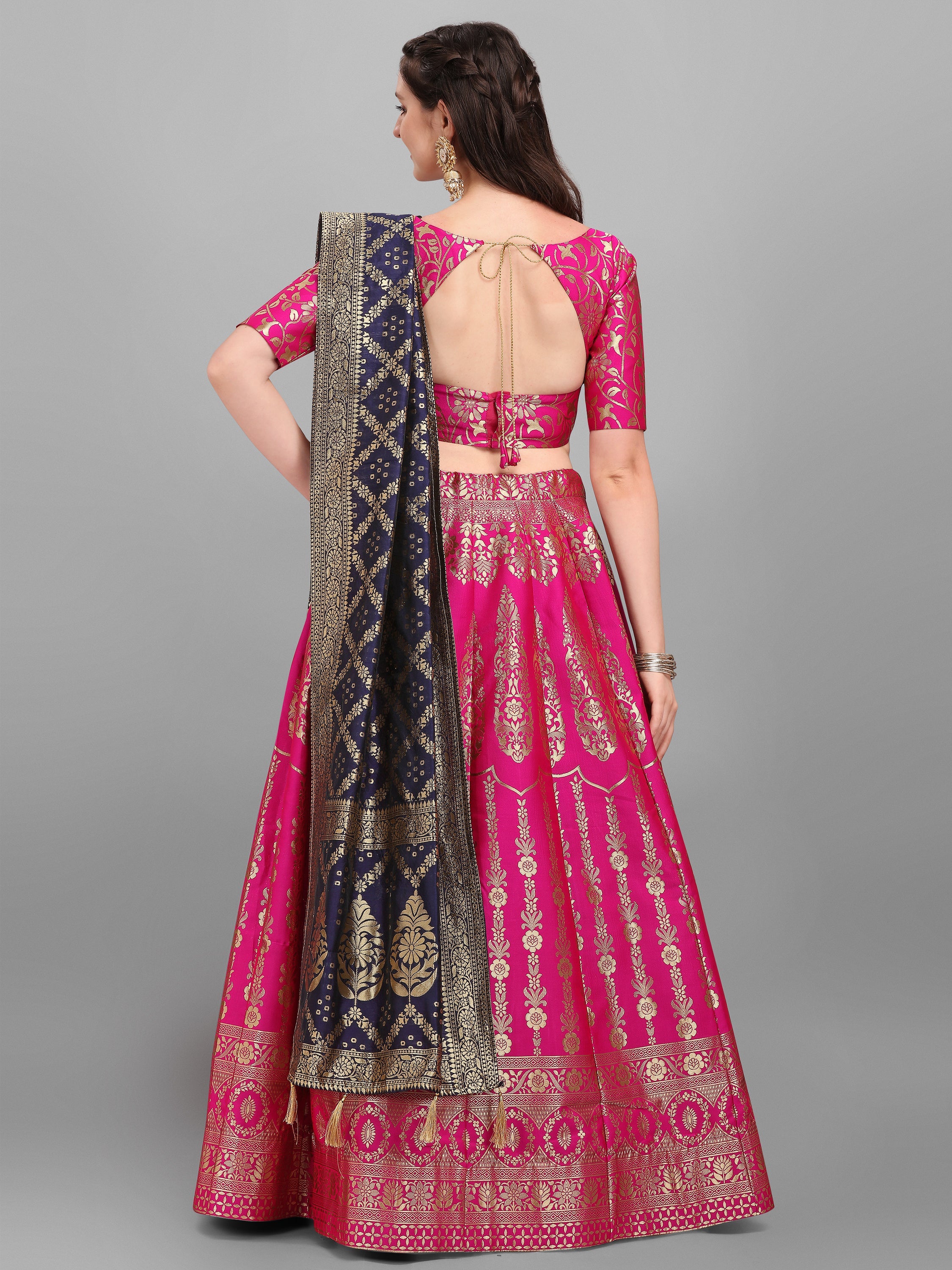 Women Kalidar Pink Lehenga Choli