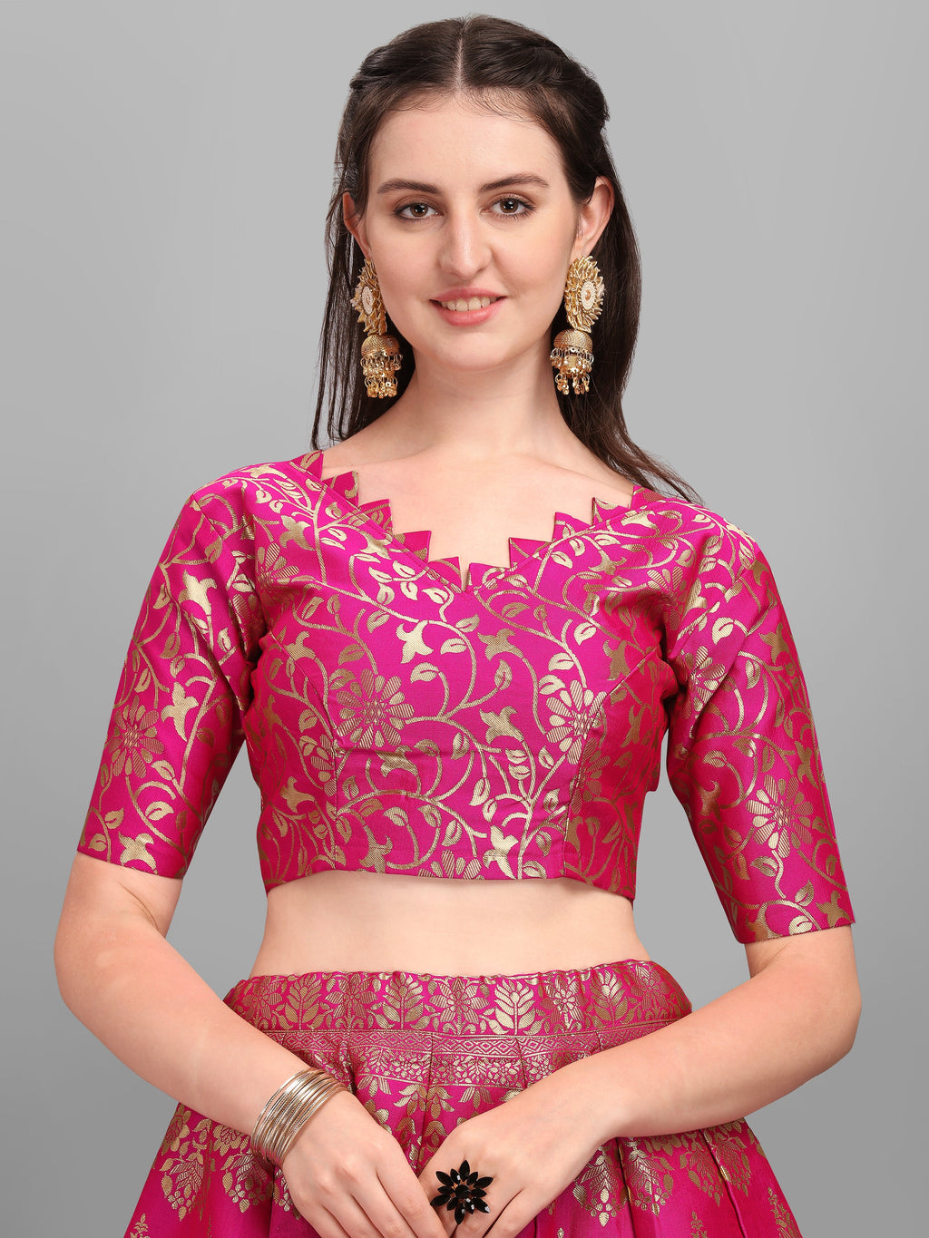 Women Kalidar Pink Lehenga Choli
