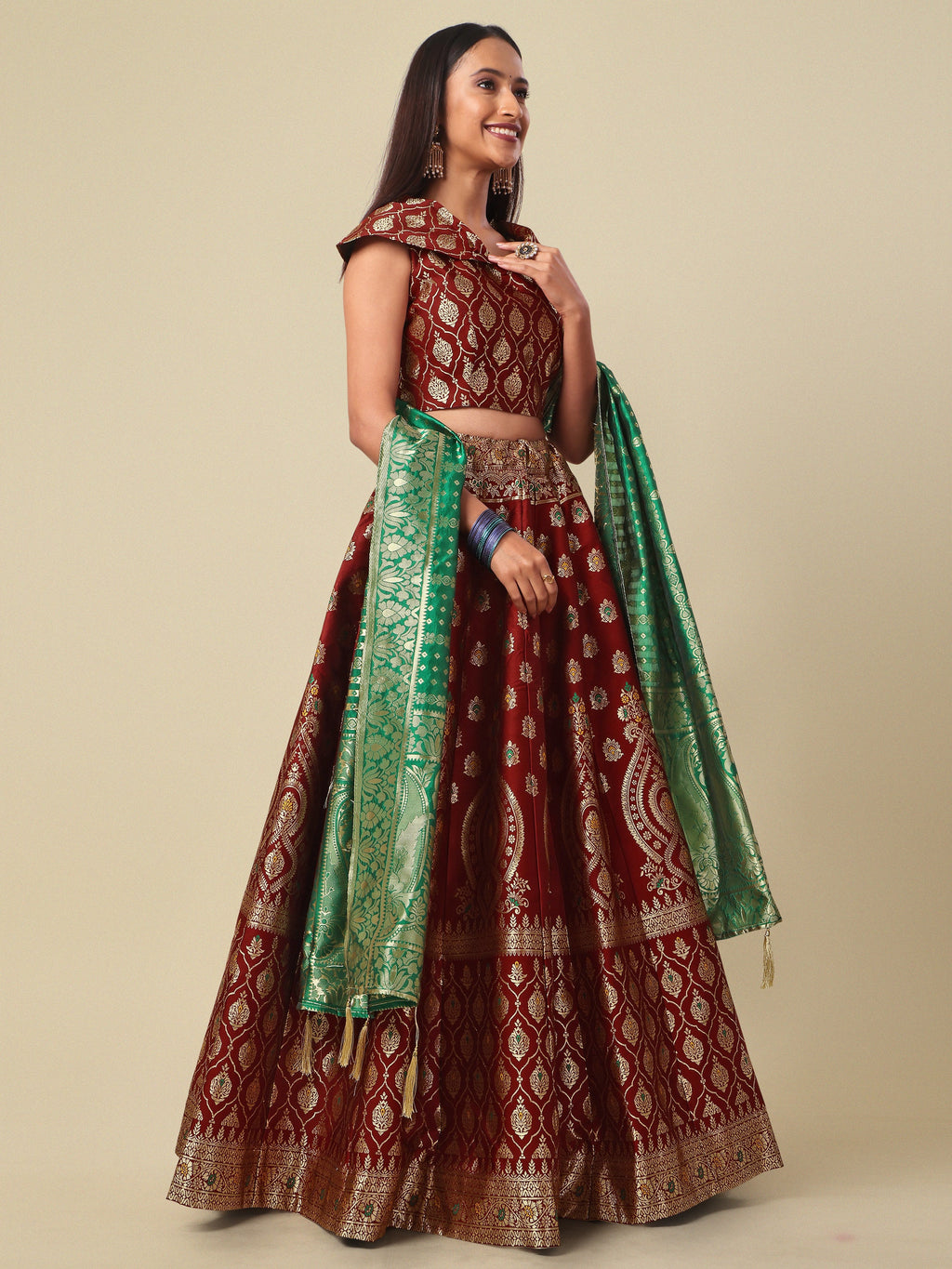 Embellished With Small Design Maroon Lehenga Choli
