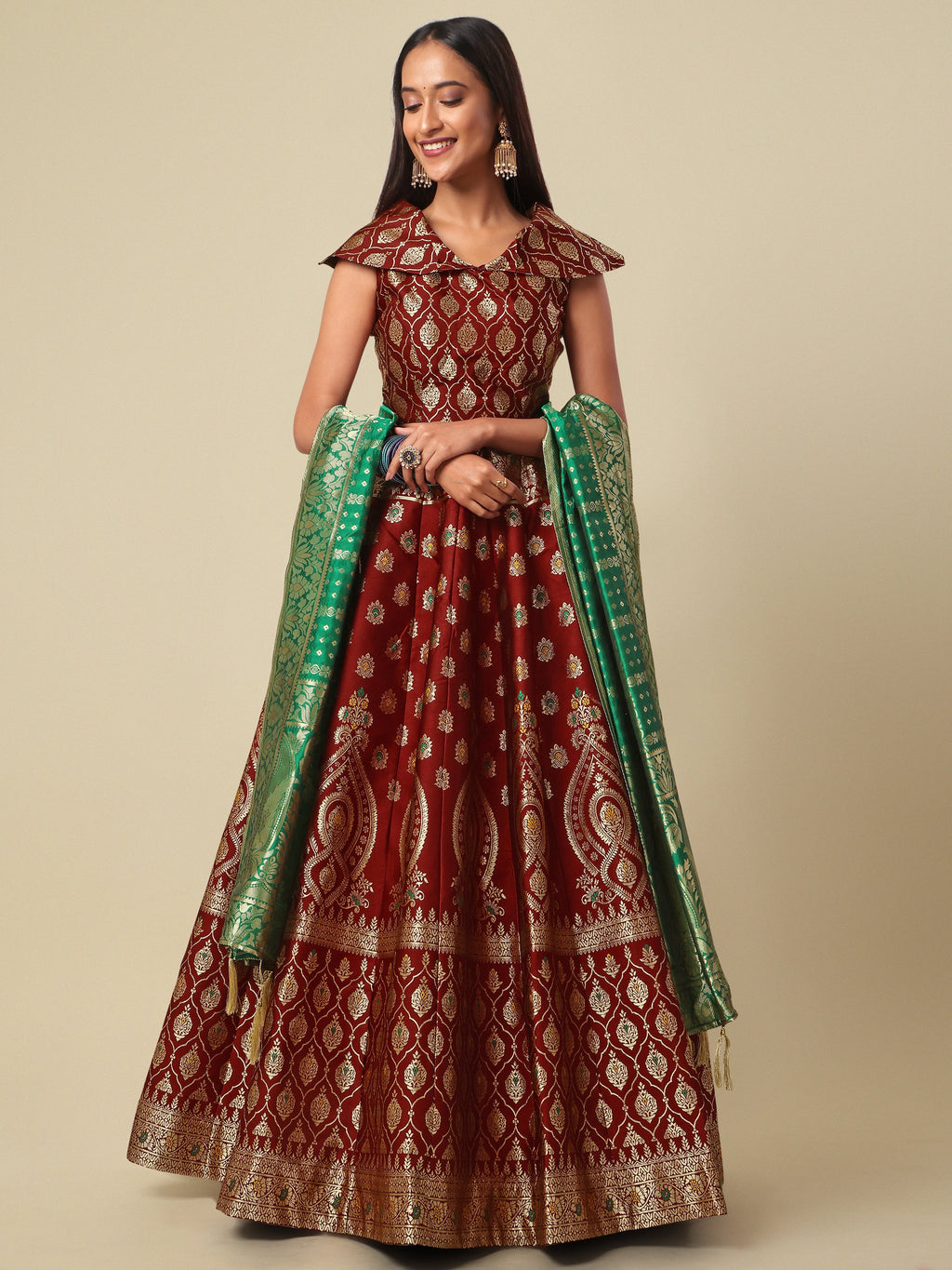 Embellished With Small Design Maroon Lehenga Choli