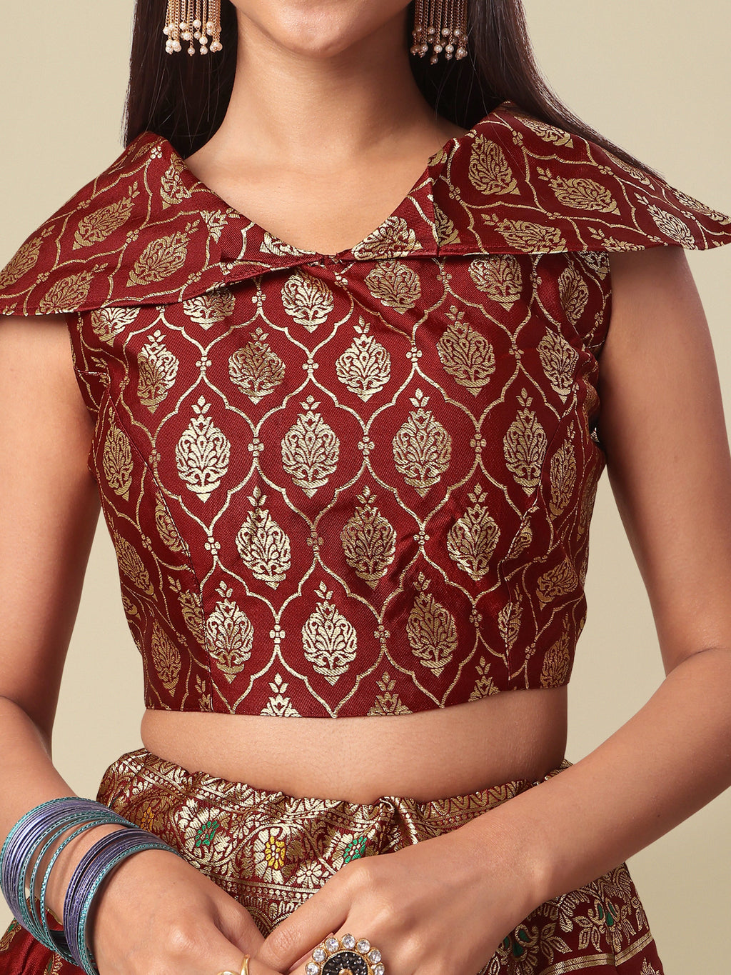 Embellished With Small Design Maroon Lehenga Choli