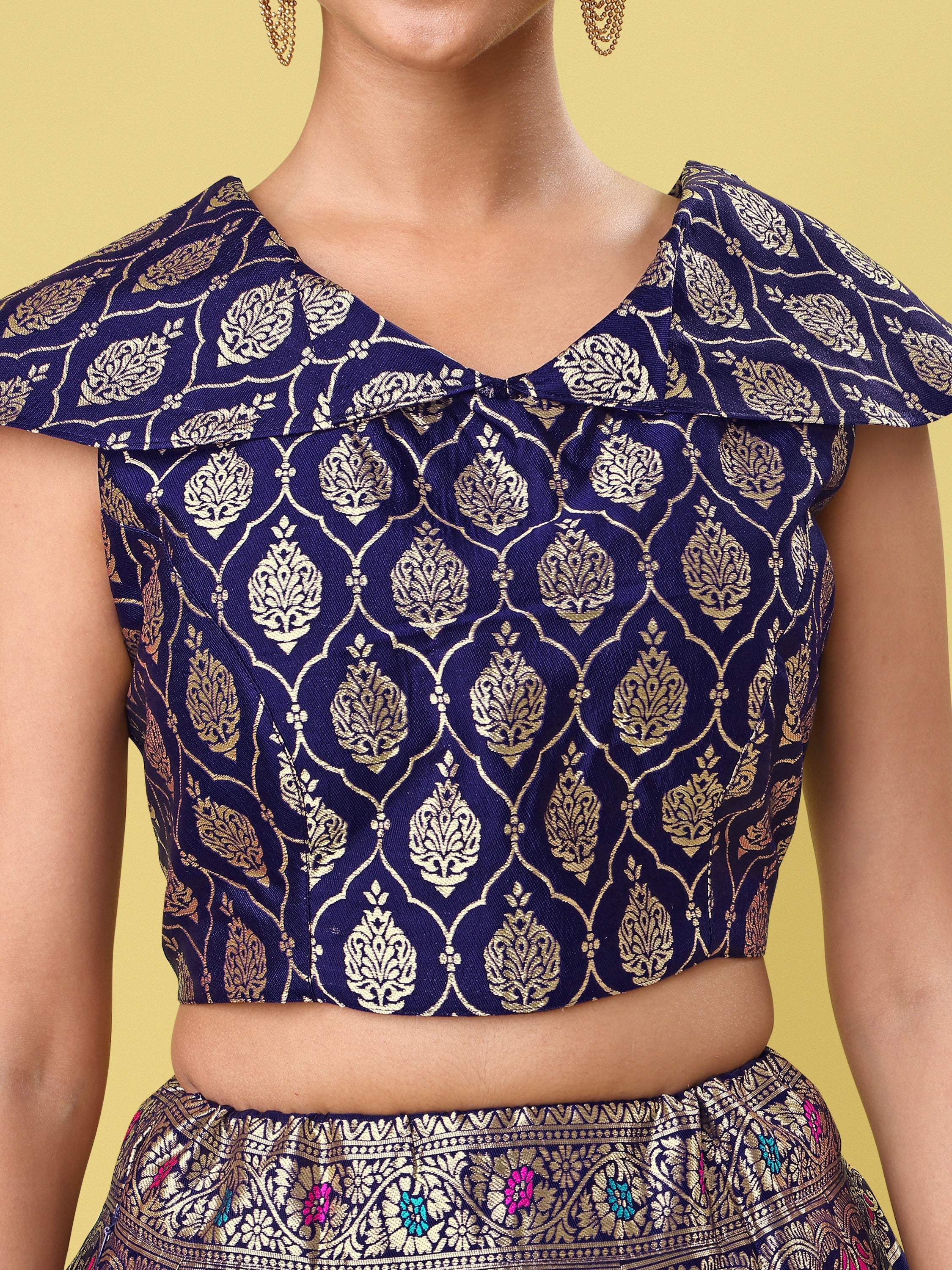 Embellished With Small Design Navy Blue Lehenga Choli