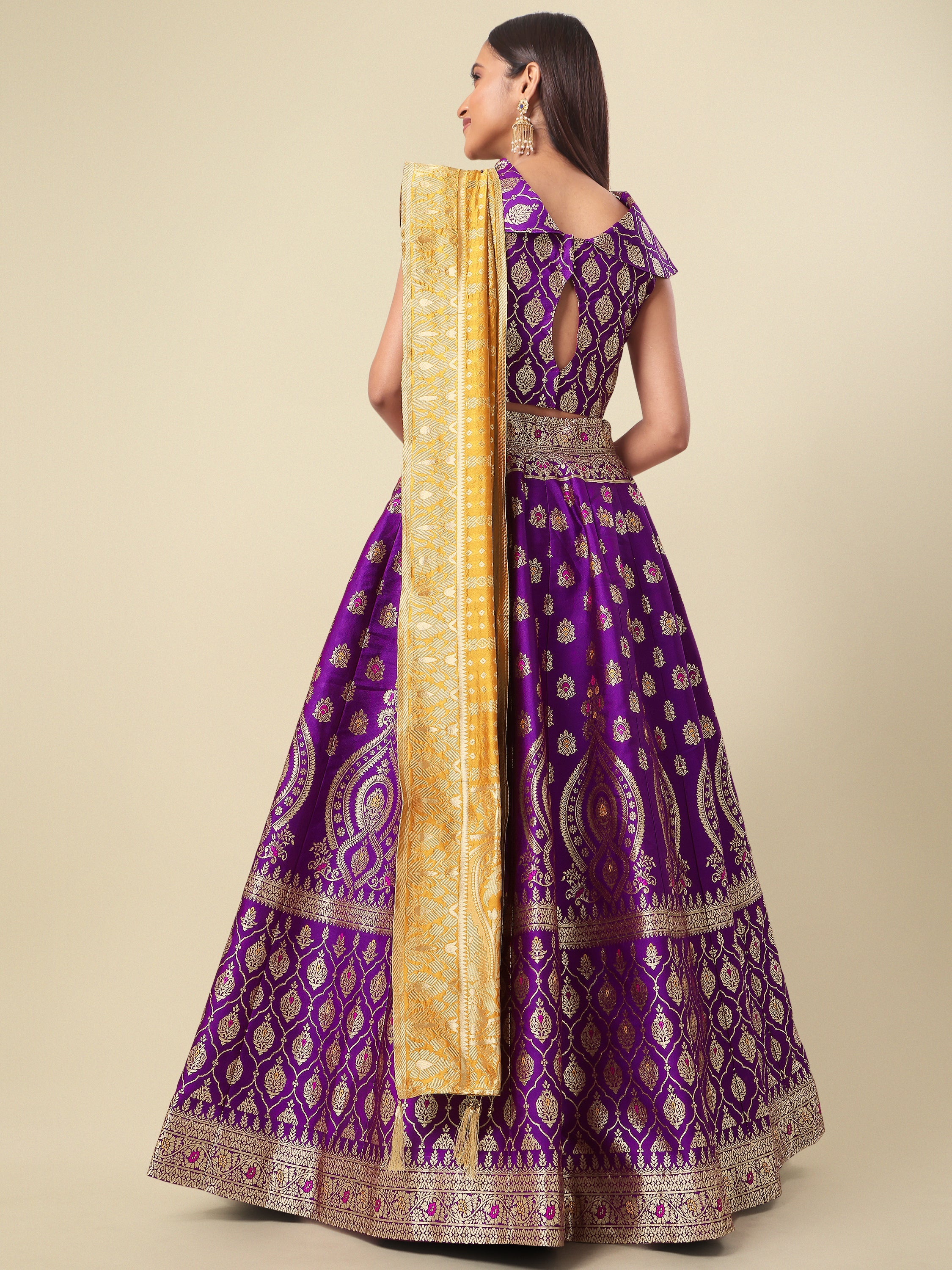 Embellished With Small Design Wine Lehenga Choli