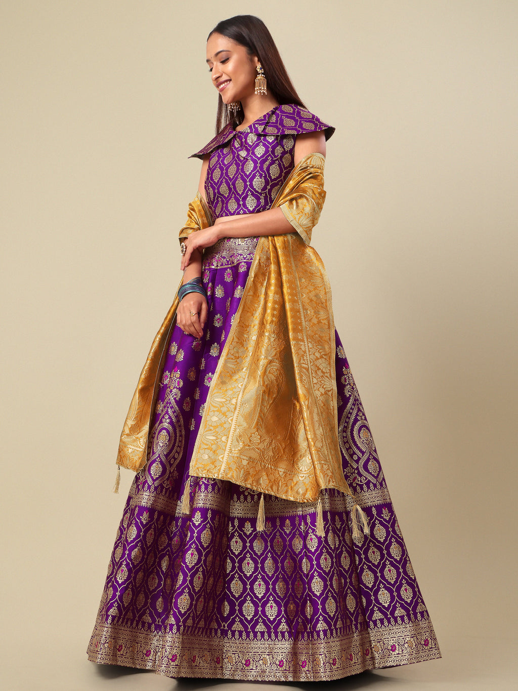 Embellished With Small Design Wine Lehenga Choli