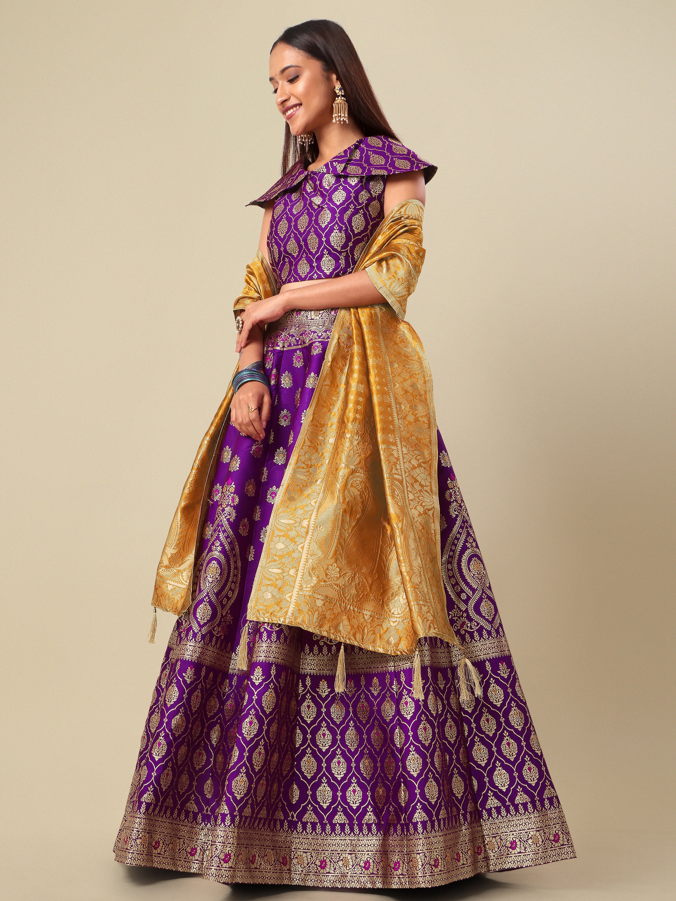 Embellished With Small Design Wine Lehenga Choli