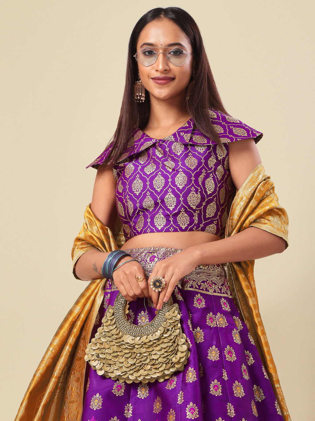 Embellished With Small Design Wine Lehenga Choli