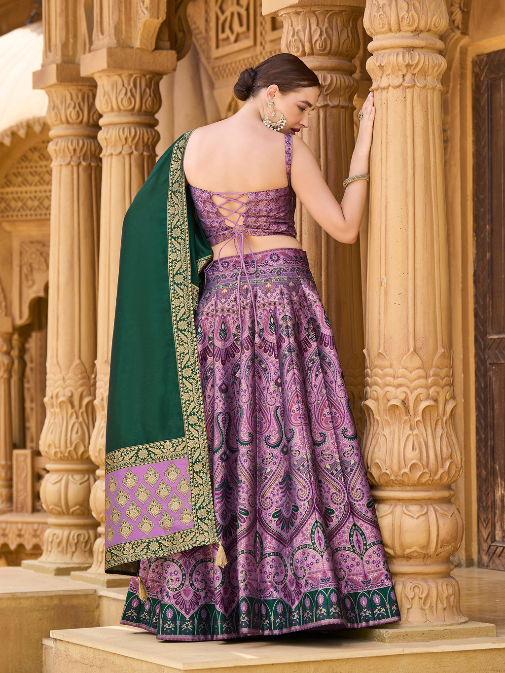 Women's Purple Kanjiwaram Lehengas