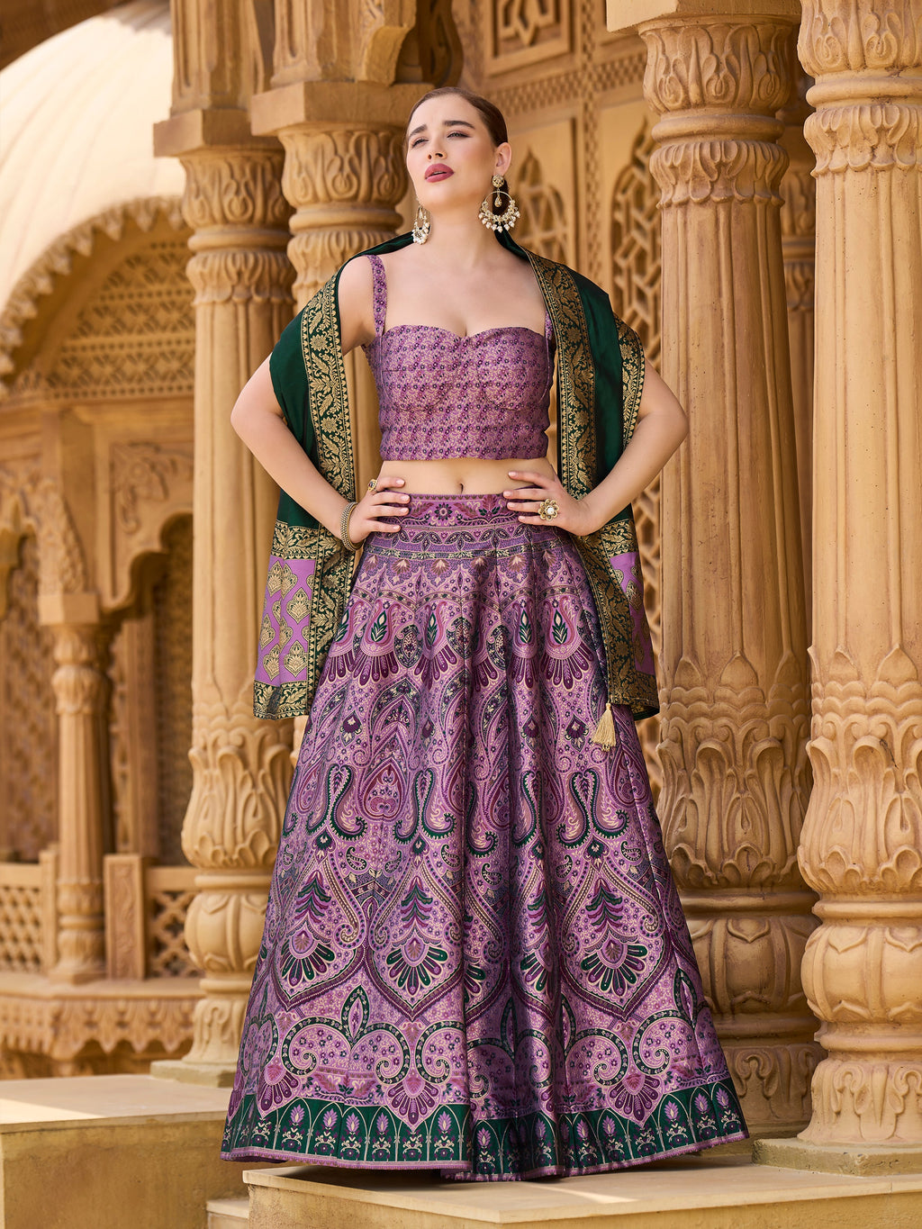 Women's Purple Kanjiwaram Lehengas