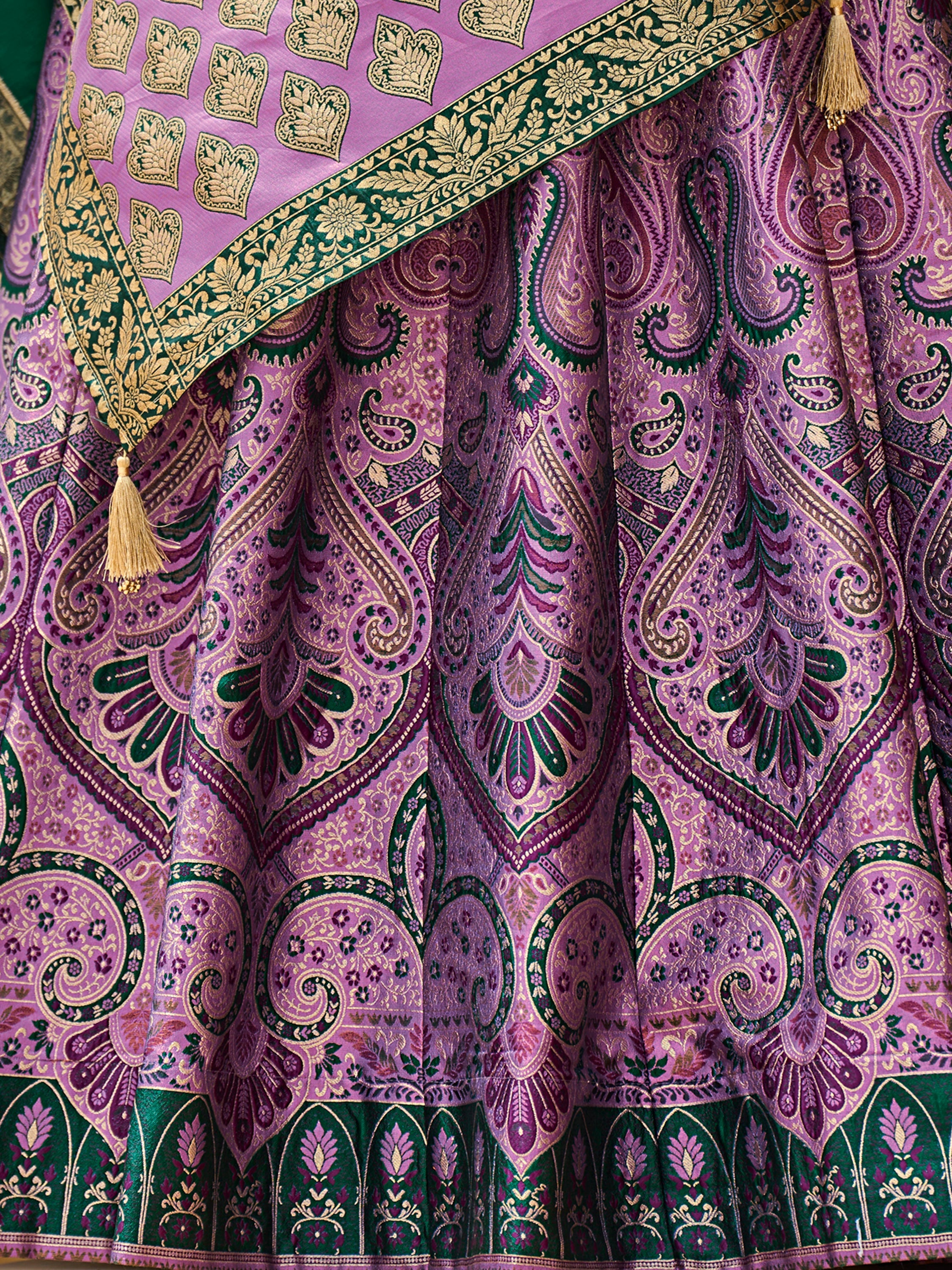 Women's Purple Kanjiwaram Lehengas