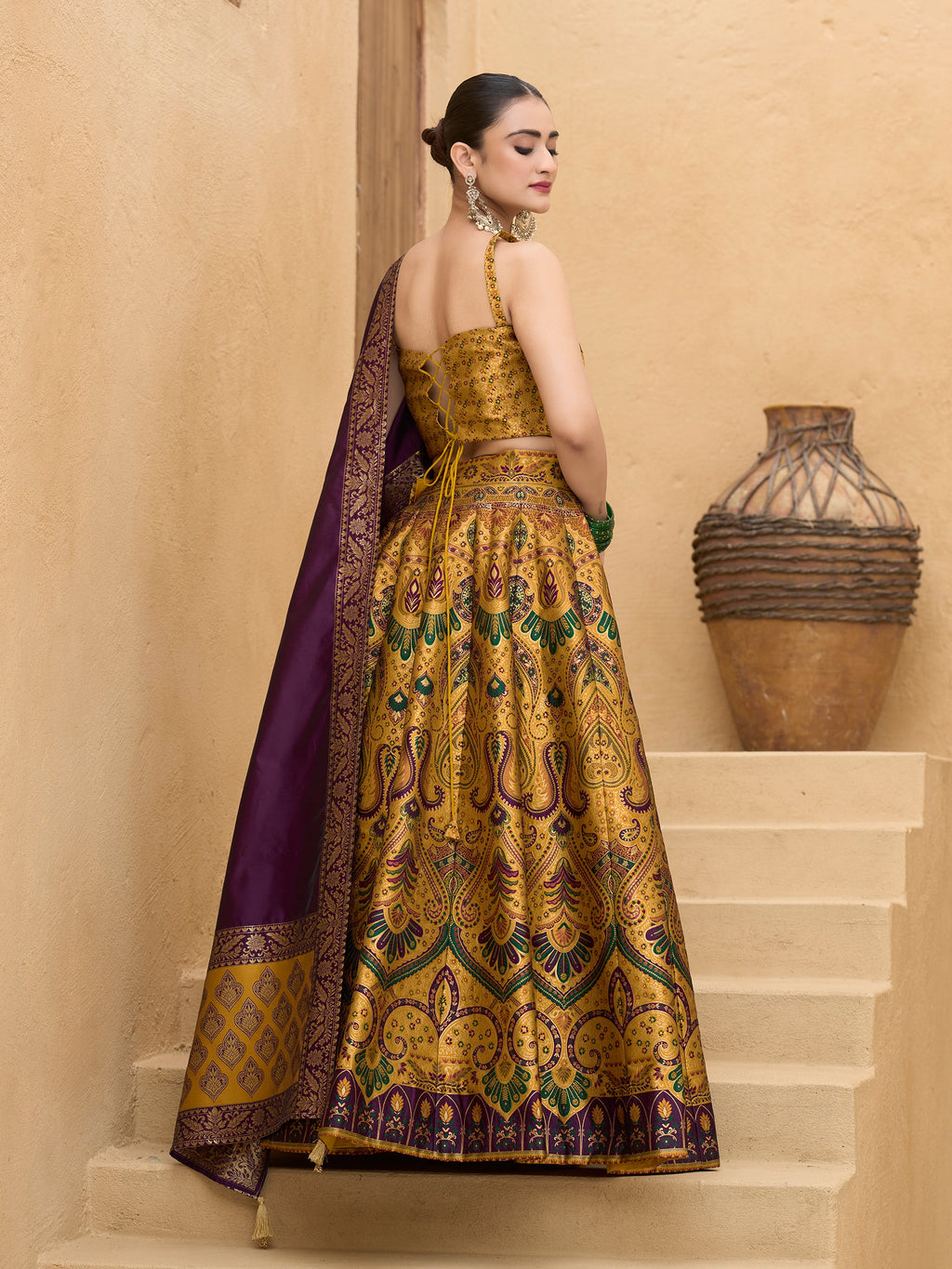 Women's Yellow Kanjiwaram Lehengas