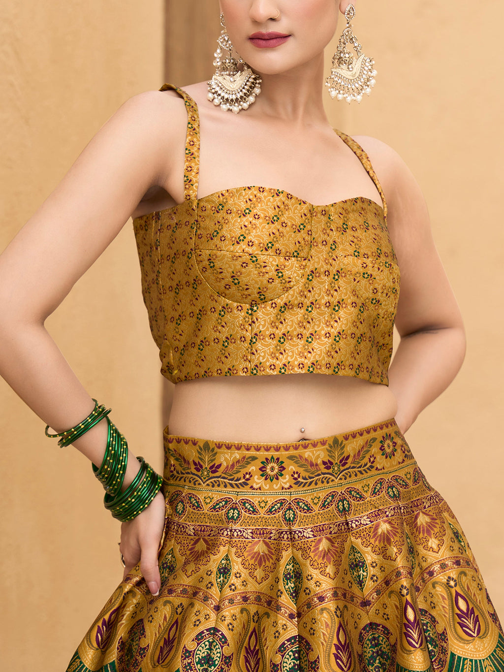 Women's Yellow Kanjiwaram Lehengas