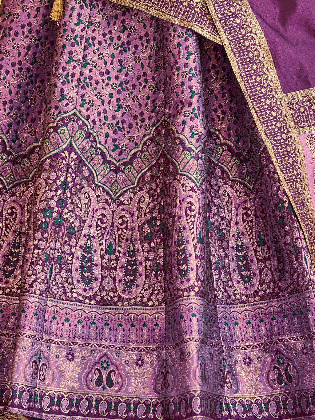 Women's Purple Kanjiwaram Lehengas