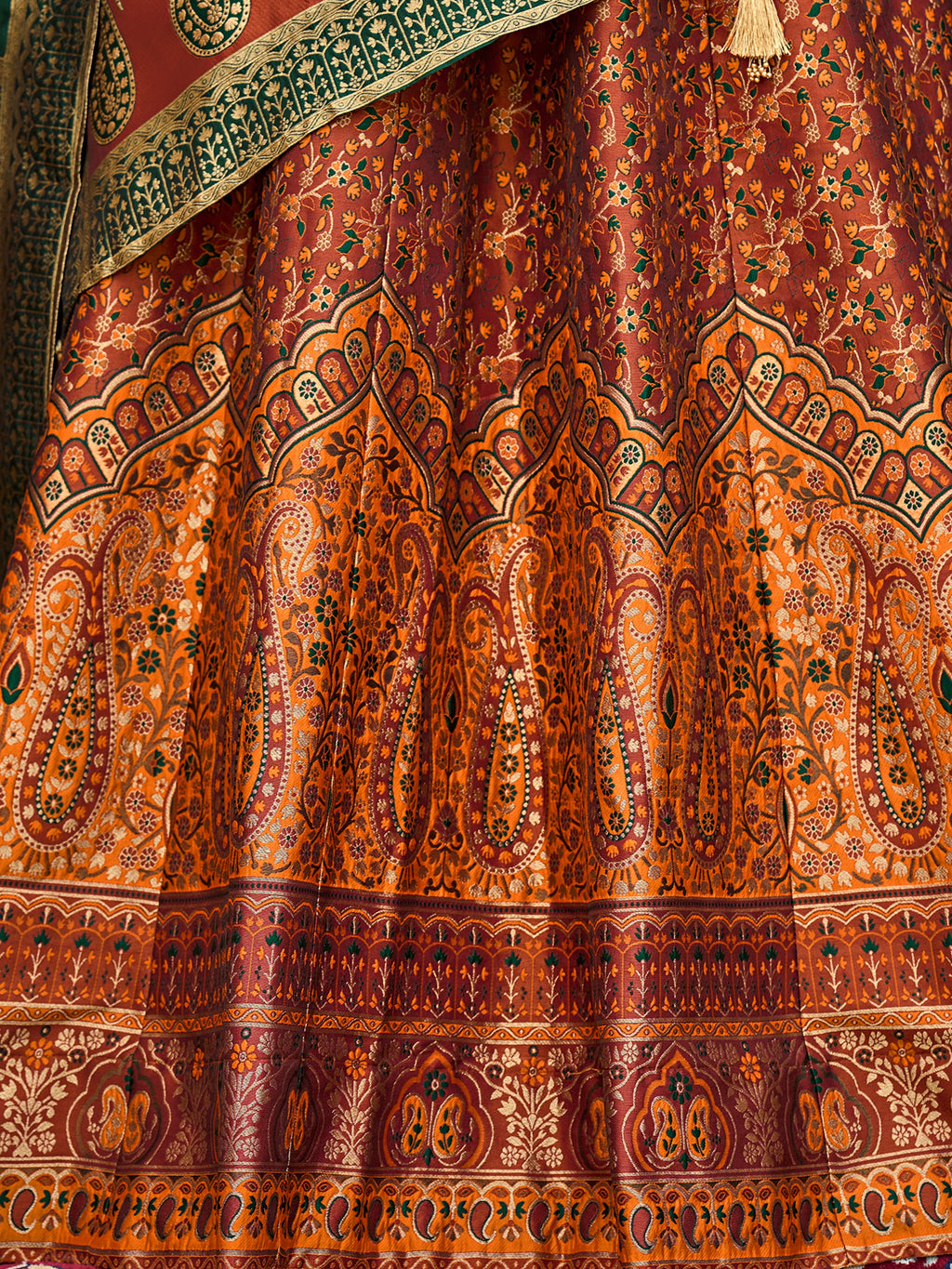 Women's Rust Kanjiwaram Lehengas