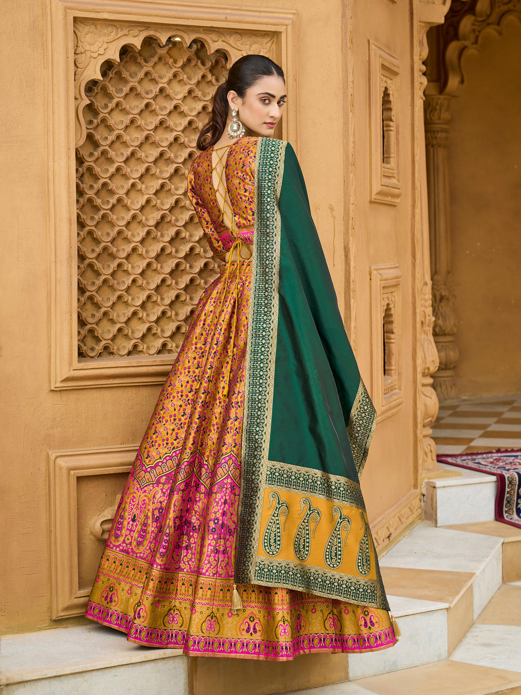 Women's Yellow Kanjiwaram Lehengas