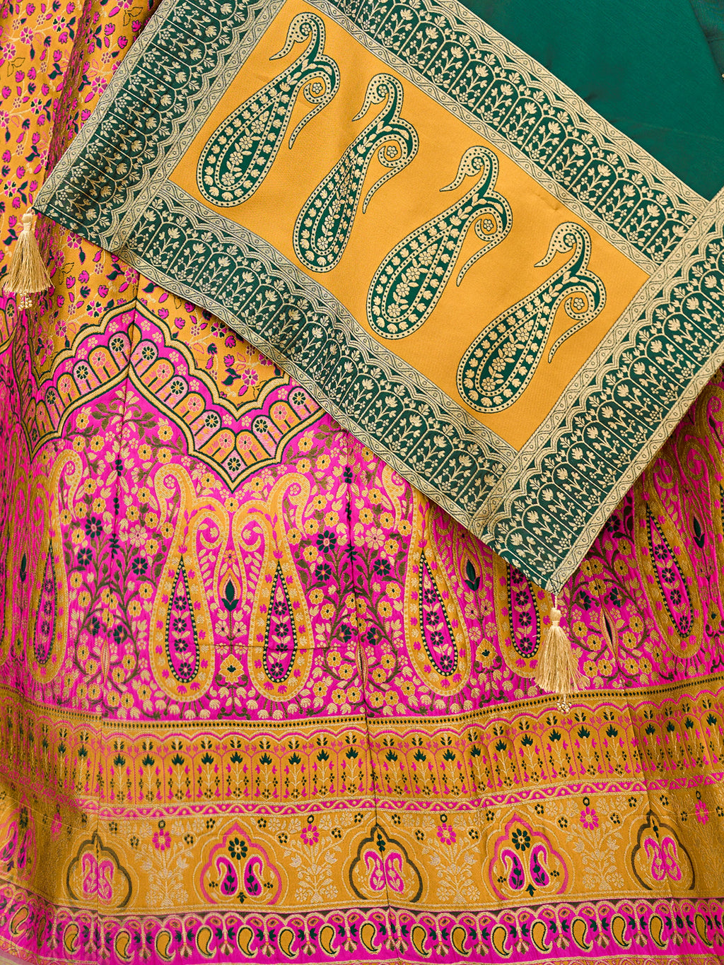 Women's Yellow Kanjiwaram Lehengas