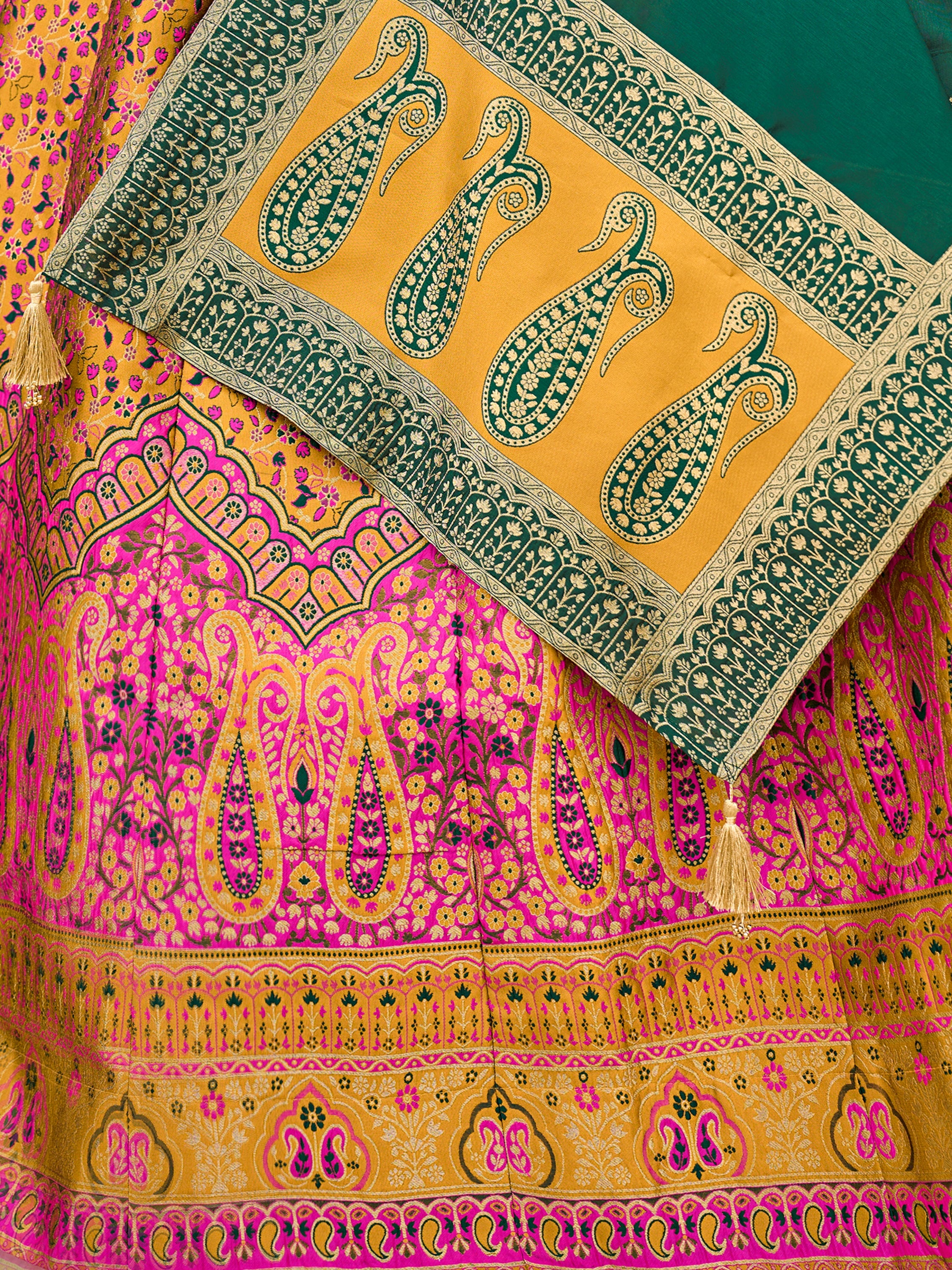 Women's Yellow Kanjiwaram Lehengas