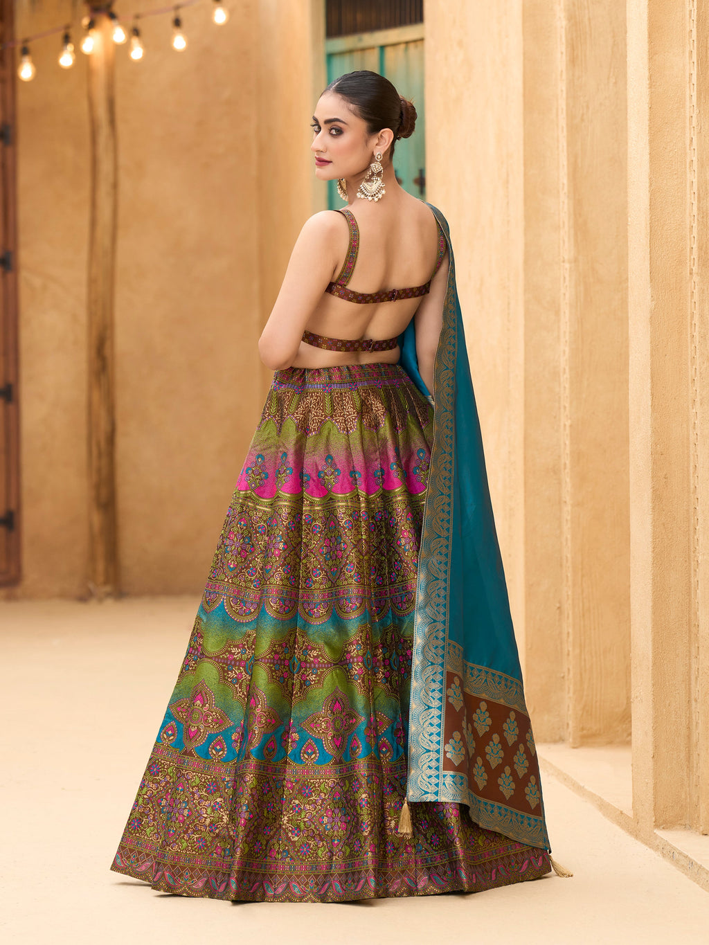 Women's Brown Kanjiwaram Lehengas