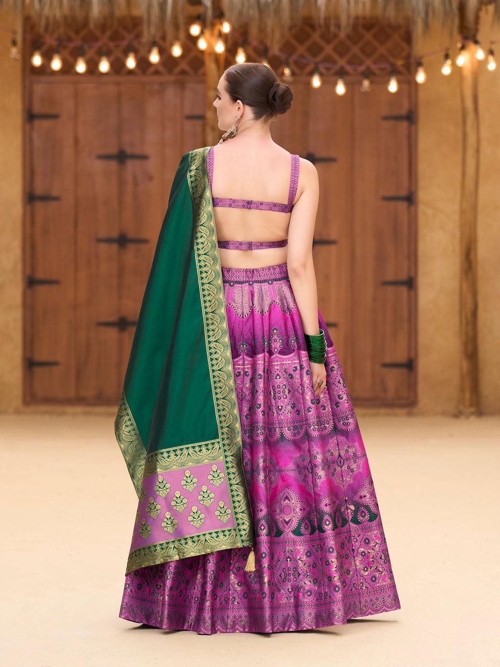 Women's Purple Kanjiwaram Lehengas