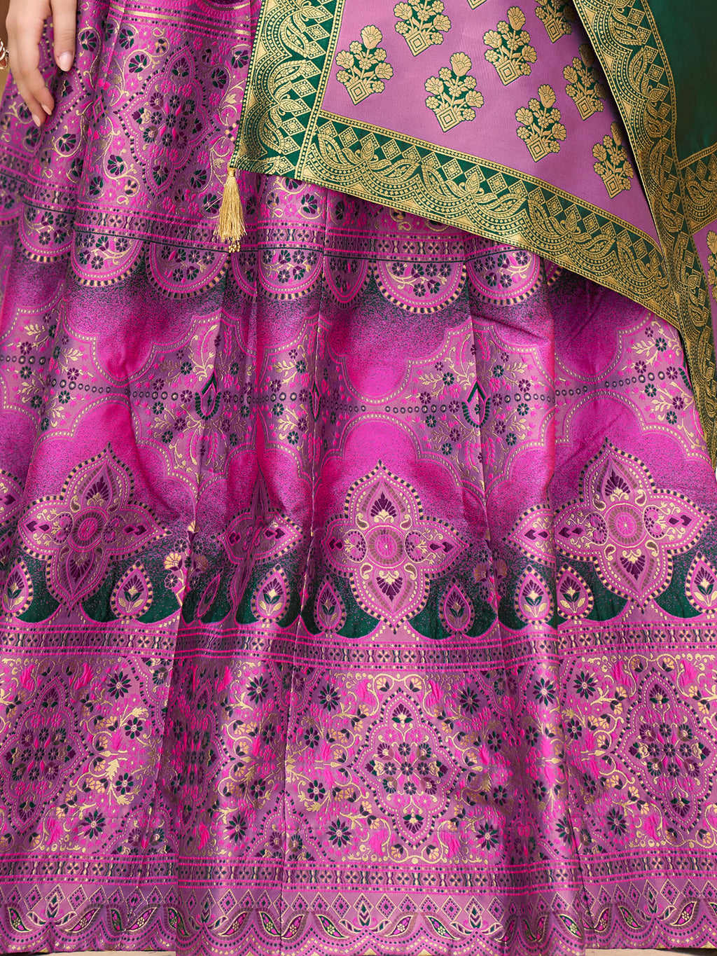 Women's Purple Kanjiwaram Lehengas
