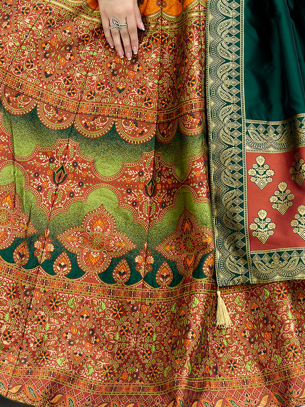 Women's Rust Kanjiwaram Lehengas