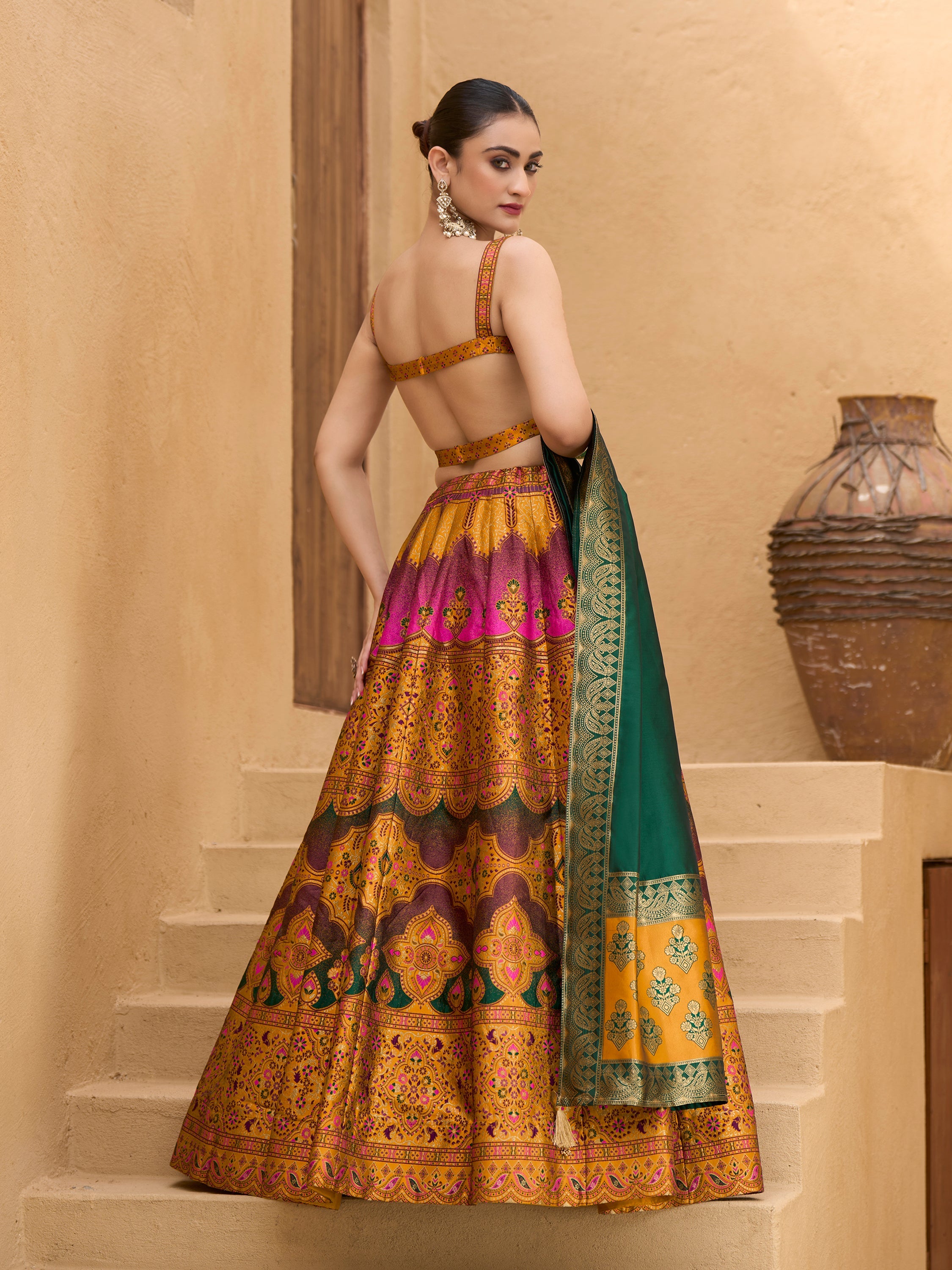 Women's Yellow Kanjiwaram Lehengas