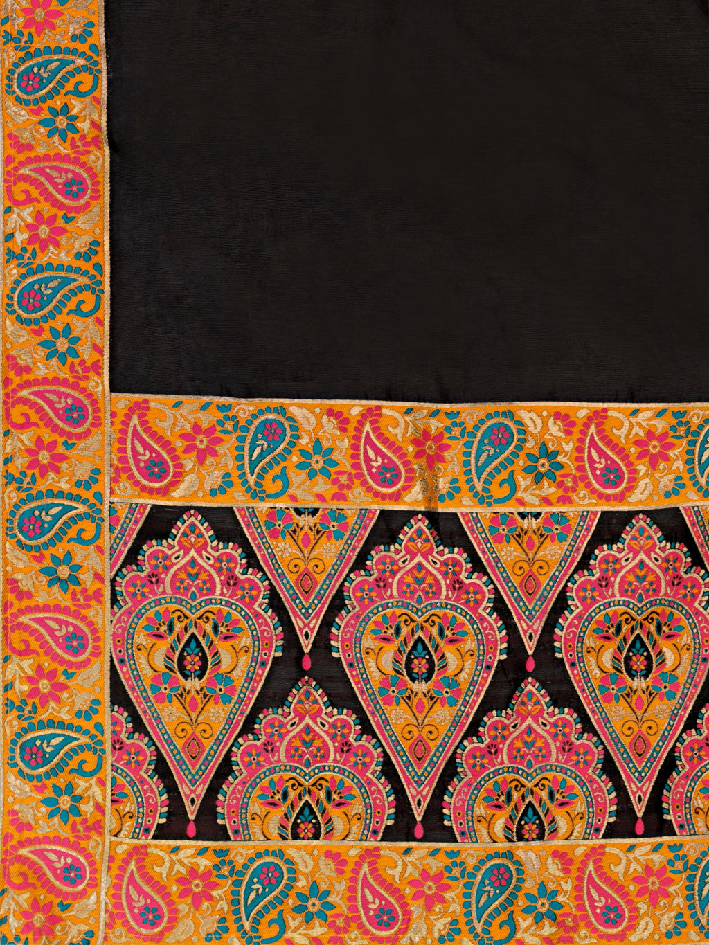 Women's Black Jacquard Crape Lehengas