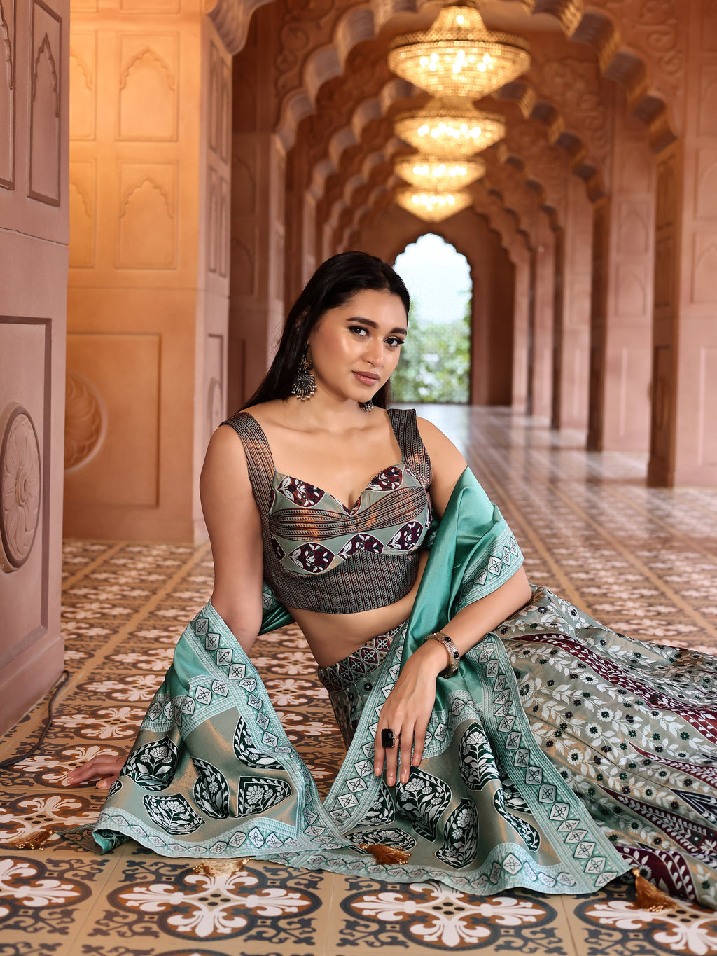 Kanjiwaram Lehenga Choli See Green Ethnic Zari Magic