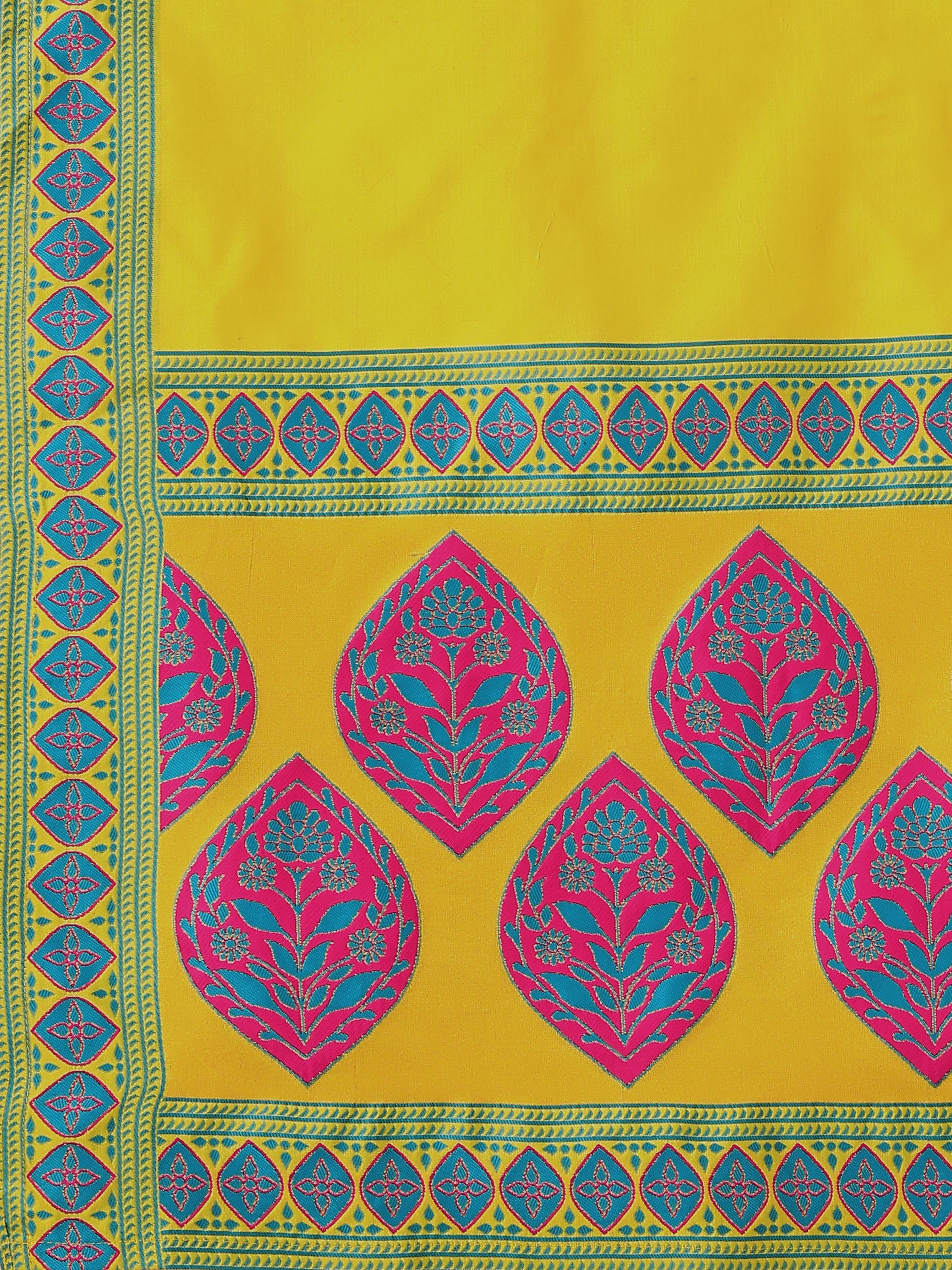 Kanjiwaram Lehenga Choli Lime Ethnic Zari Magic