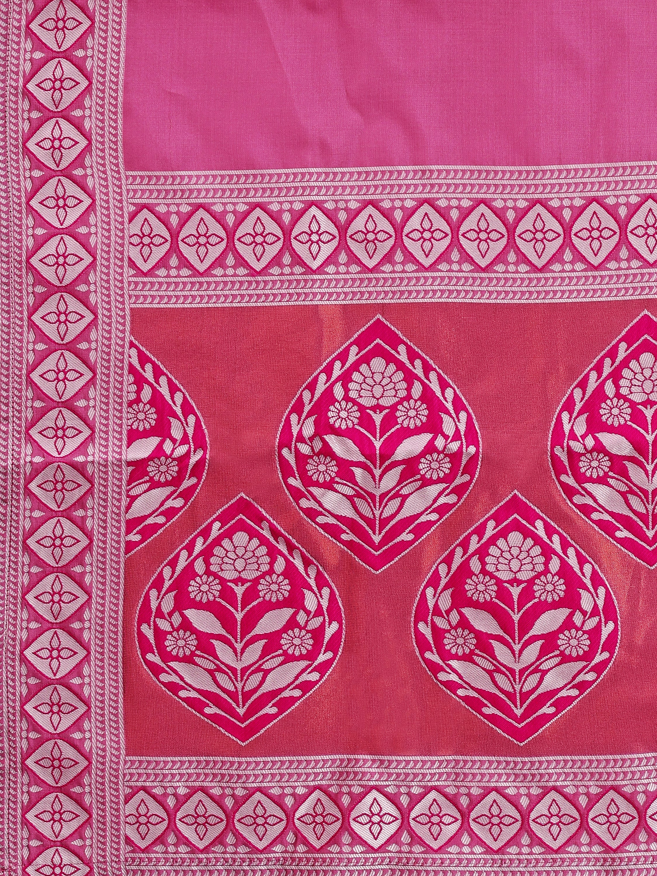 Kanjiwaram Lehenga Choli Pink Ethnic Zari Magic
