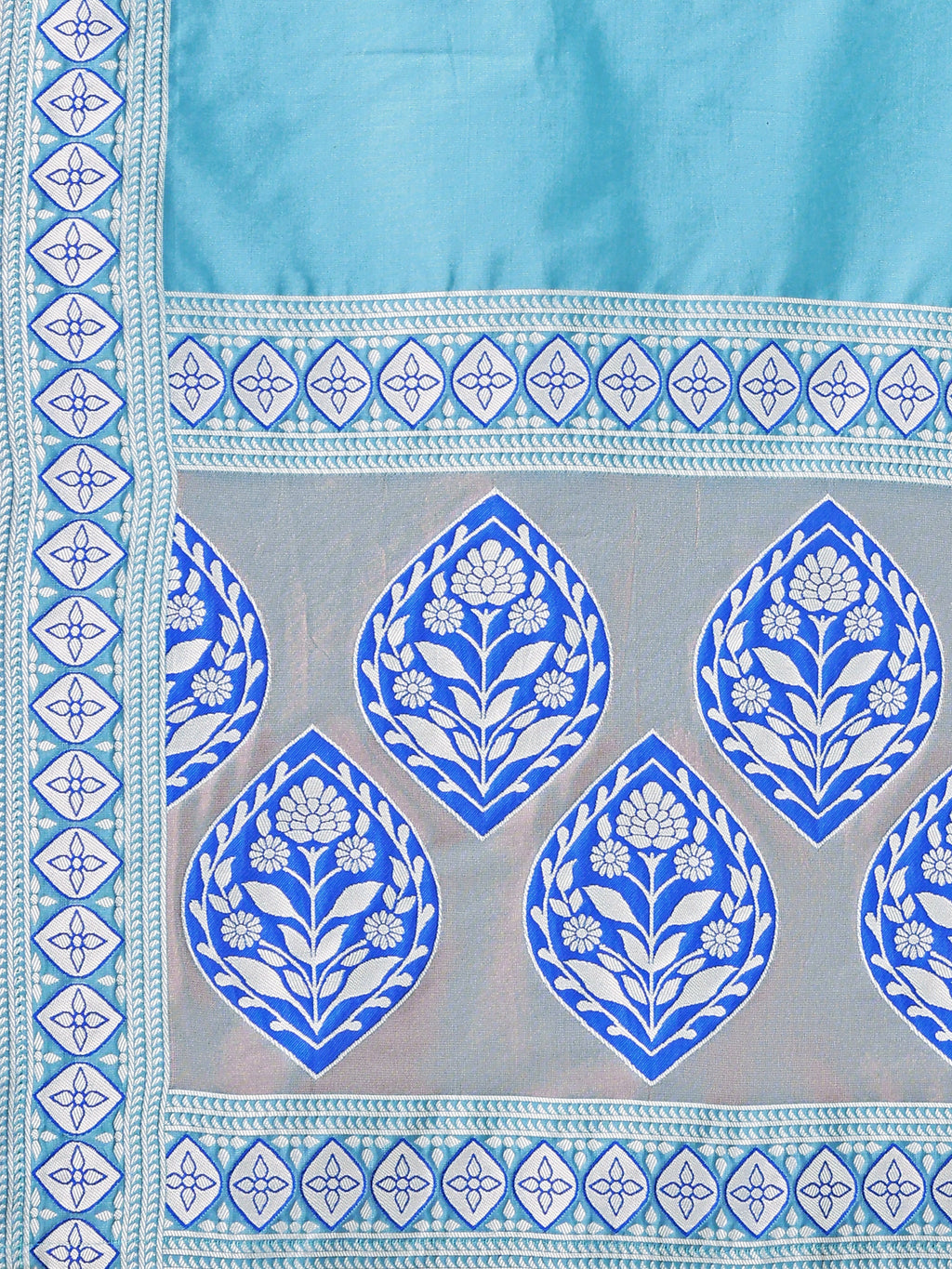 Kanjiwaram Lehenga Choli Teal Ethnic Zari Magic