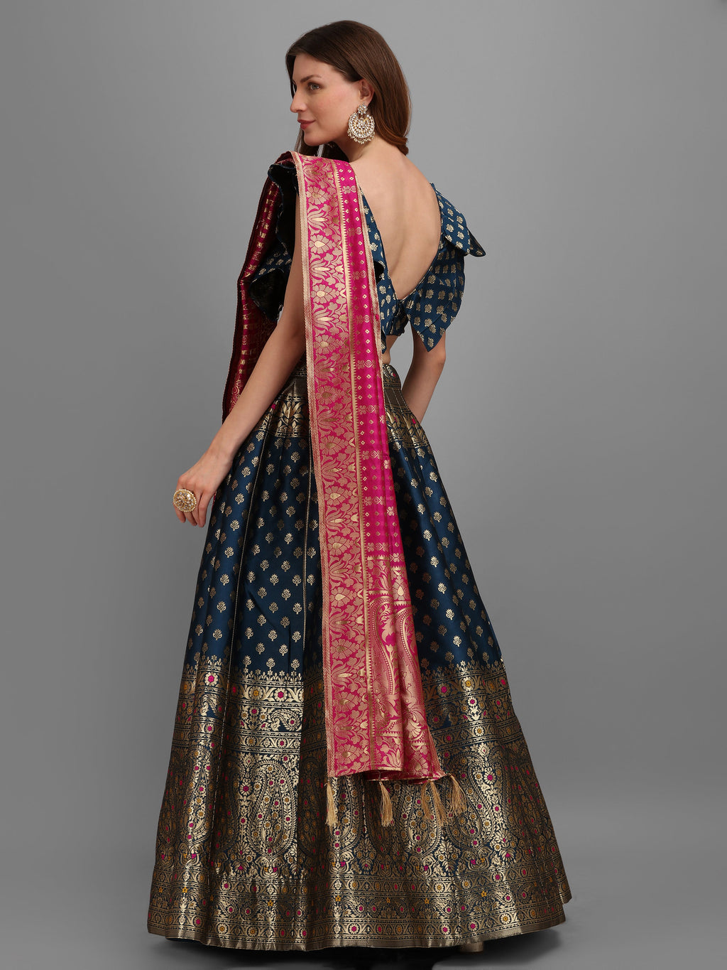 Women Rama Self Design Print Lehenga