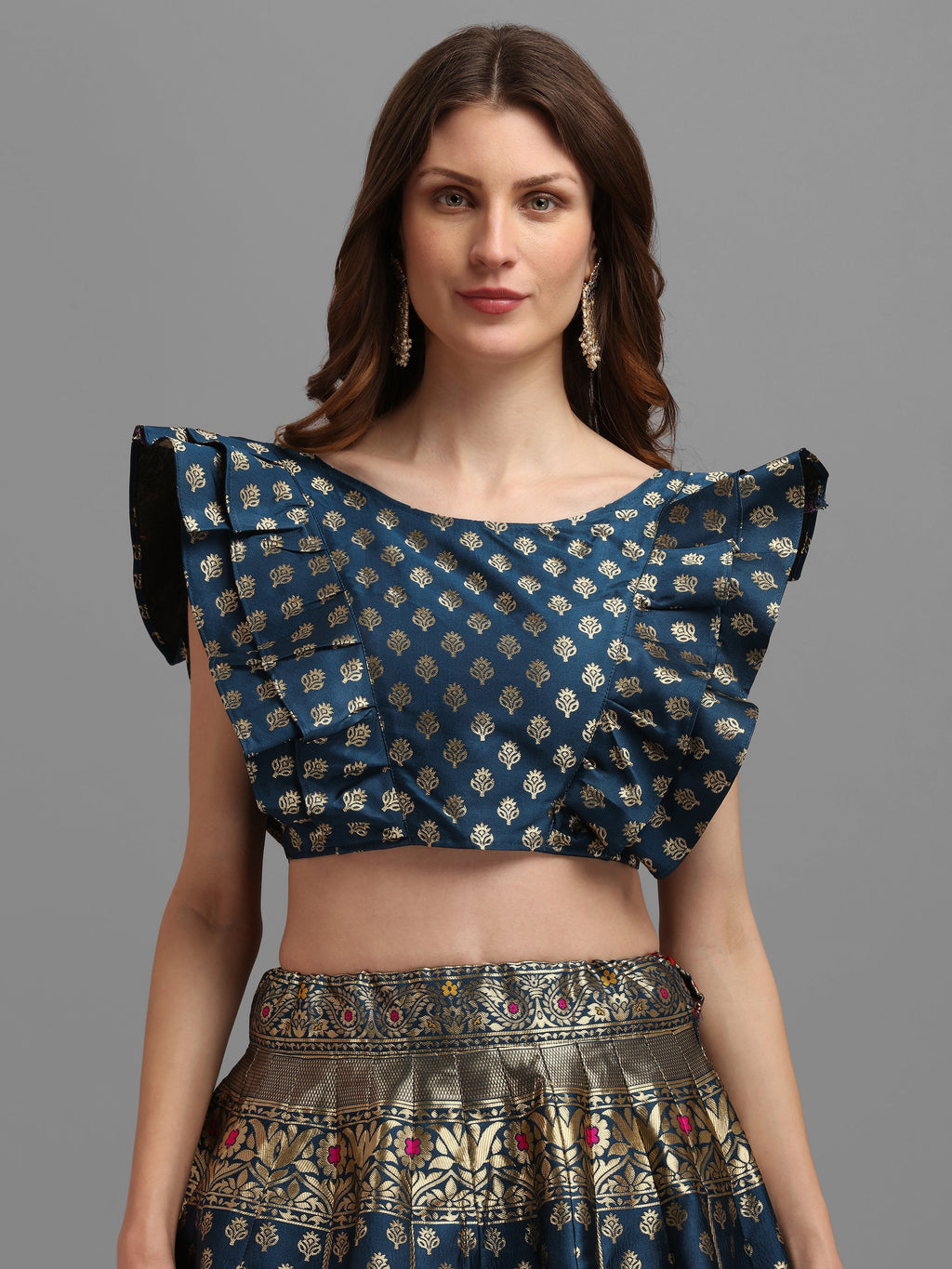 Women Rama Self Design Print Lehenga