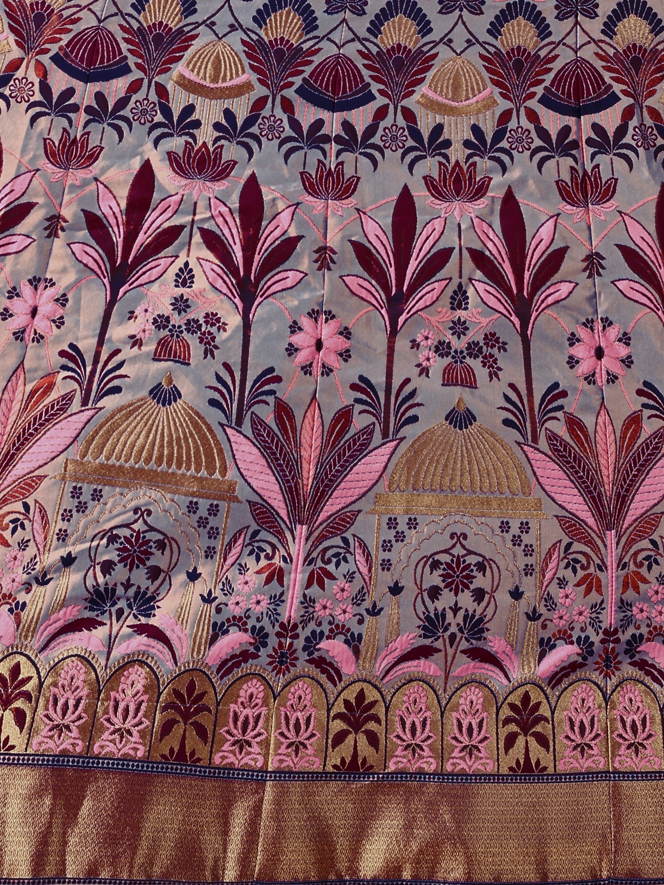 Woven With Zari Timeless Motifs Navy Blue Lehenga Choli